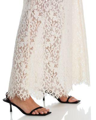 Oxford Floral Lace A Line Skirt Product Image