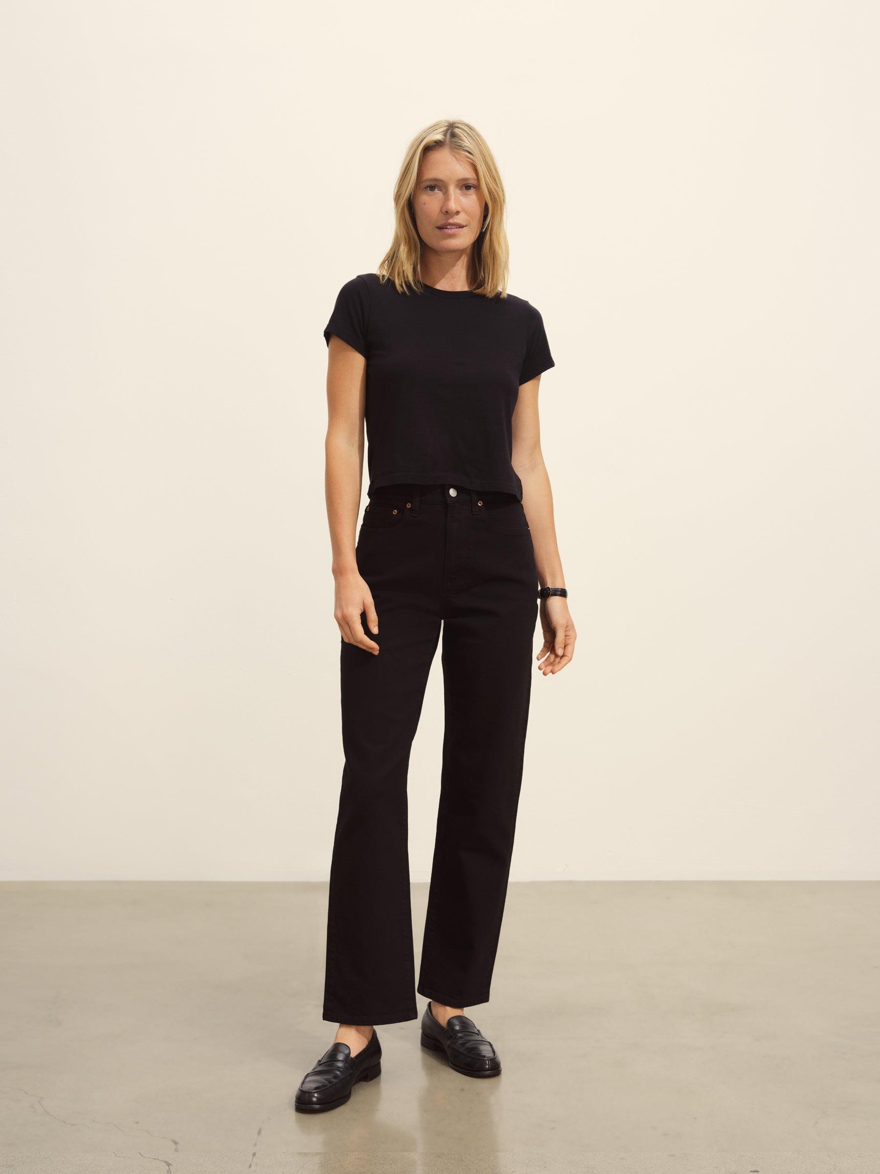 Black Pima Boxy Crew Product Image