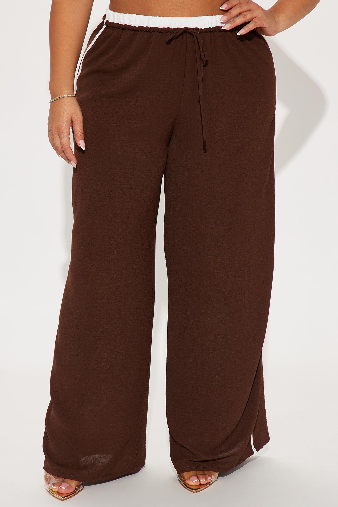 Dana Double Waistband Track Pant - Chocolate Product Image