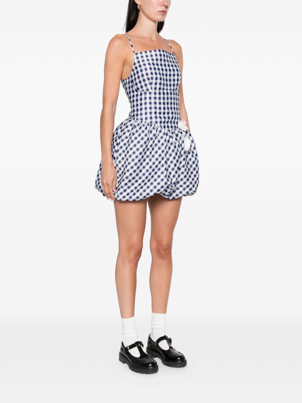 gingham-pattern sleeveless mini dress Product Image