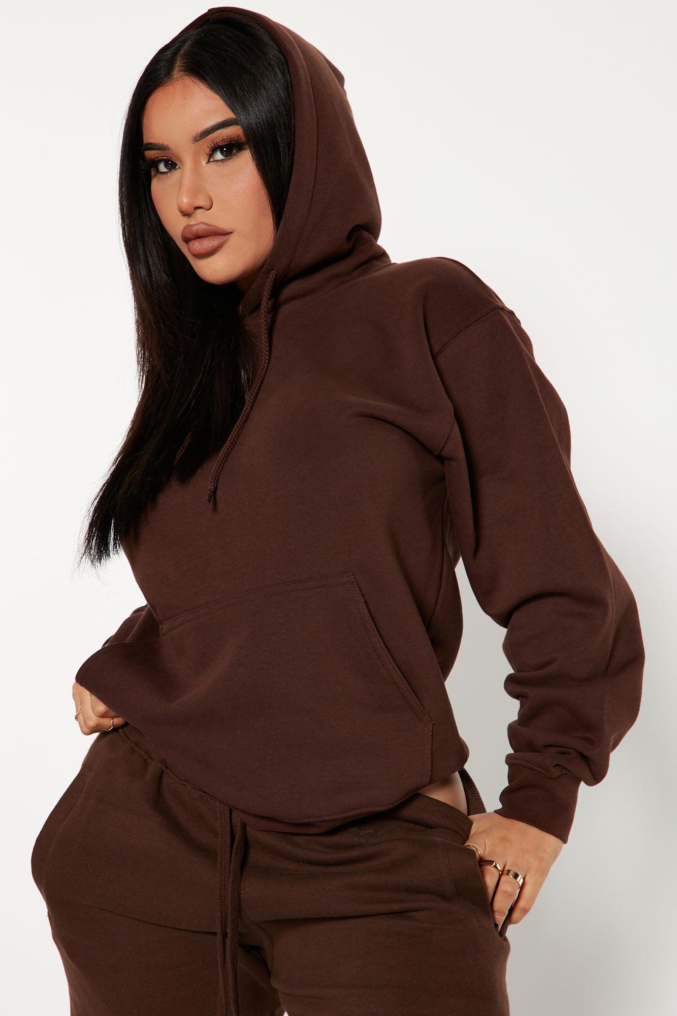 Stole Your Boyfriend's Oversized Hoodie - Chocolate Product Image
