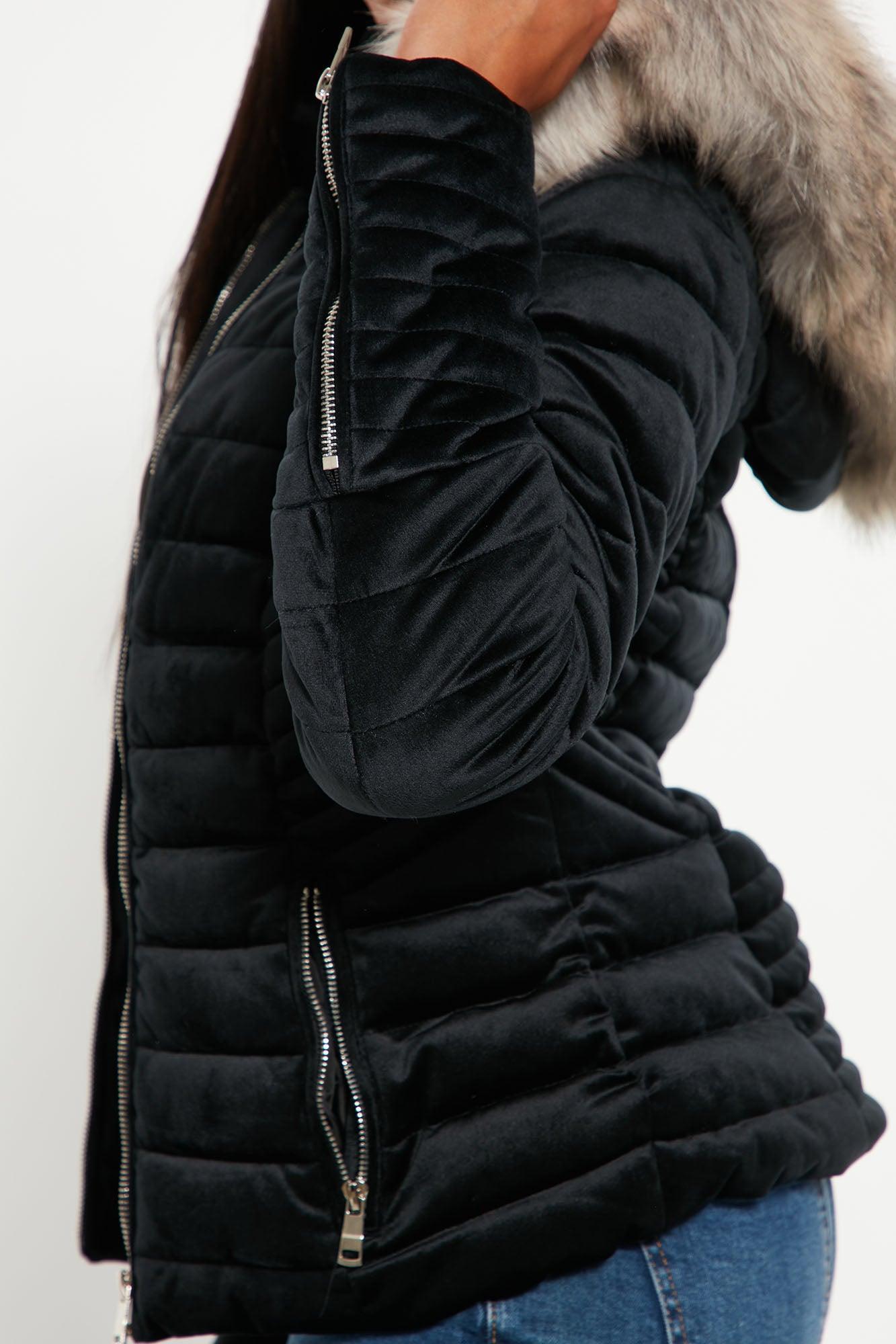 Always Ready Velvet Puffer Jacket - Black Product Image