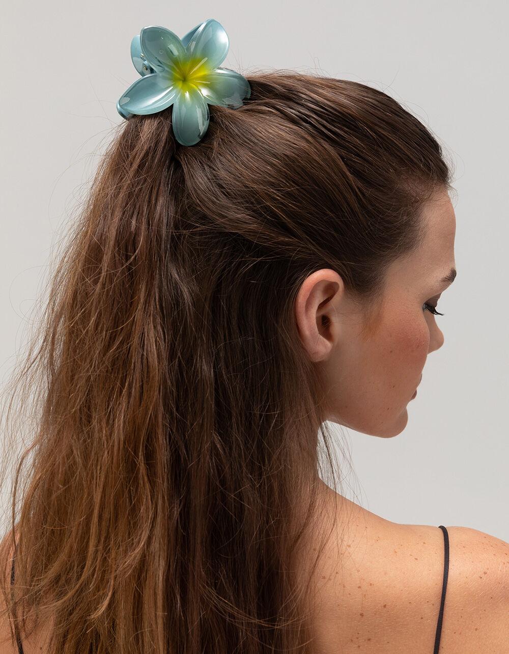 FULL TILT Hawaiian Floral Claw Hair Clip - BLUE Product Image