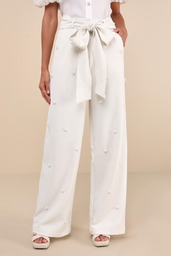 Polo Ivory Pearl High-Waisted Trousers Product Image