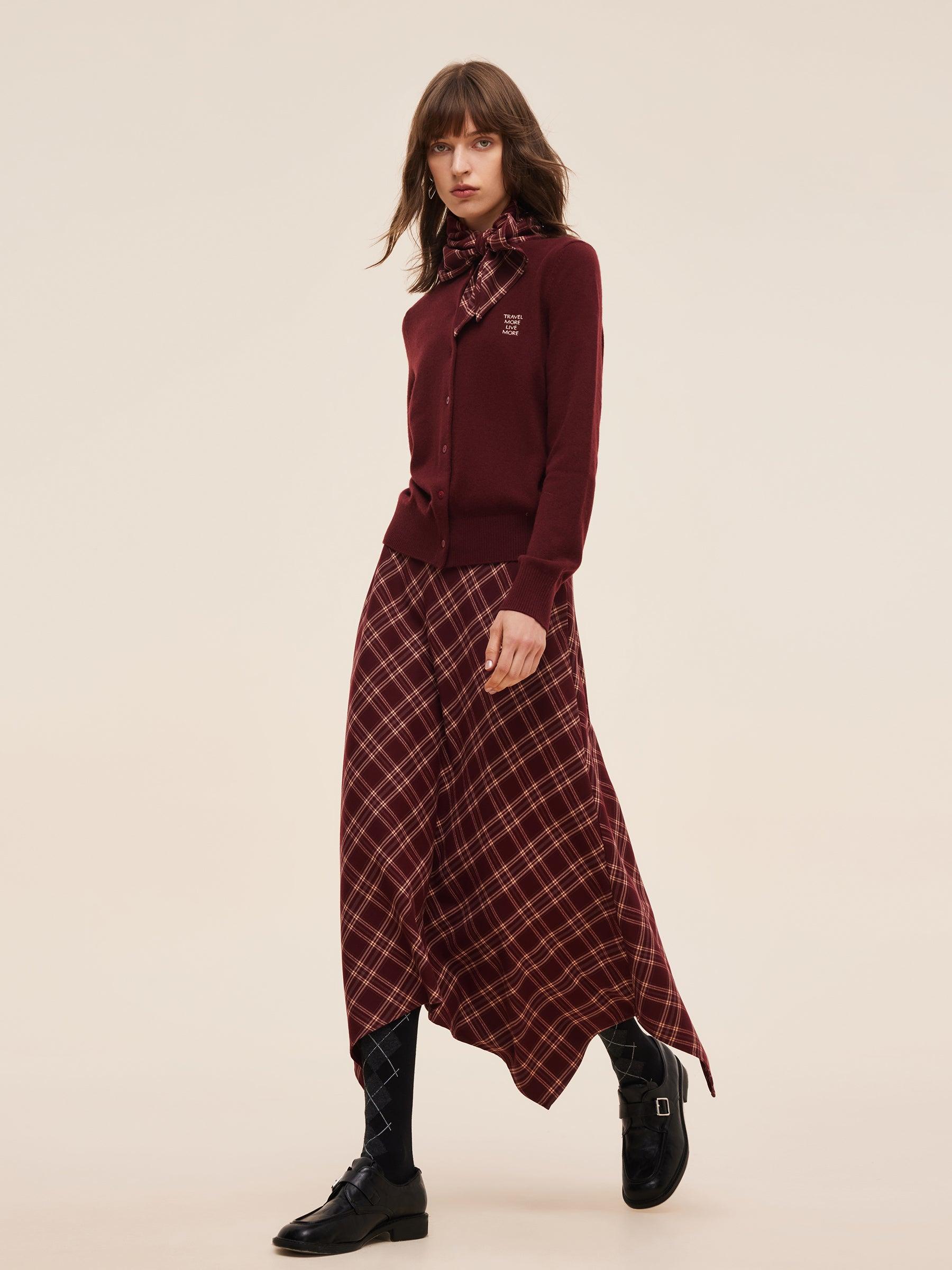 100% Wool Letter Embroidered Women Cardigan Product Image