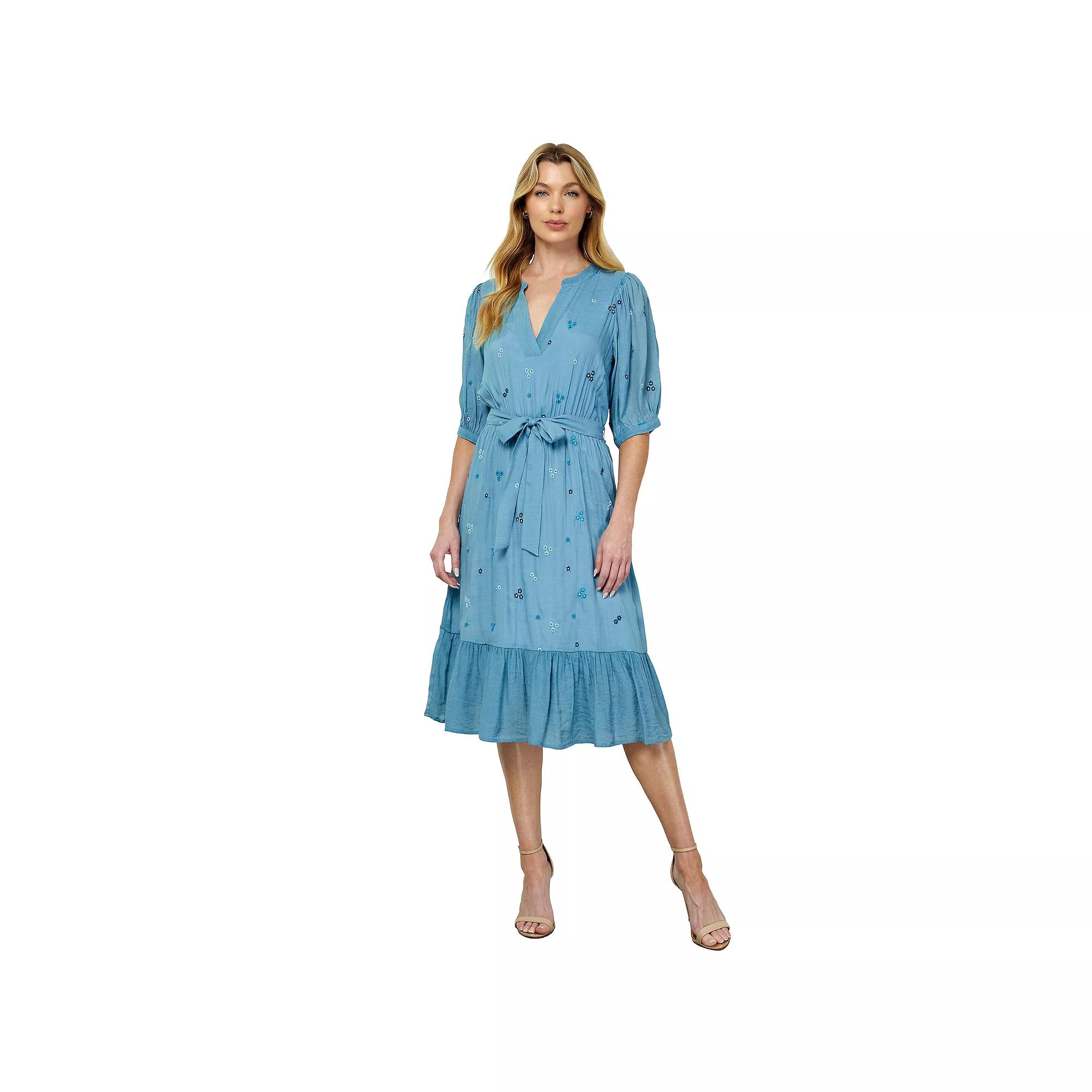 Women's Figueroa & Flower Embroidered Peasant Dress,  Product Image