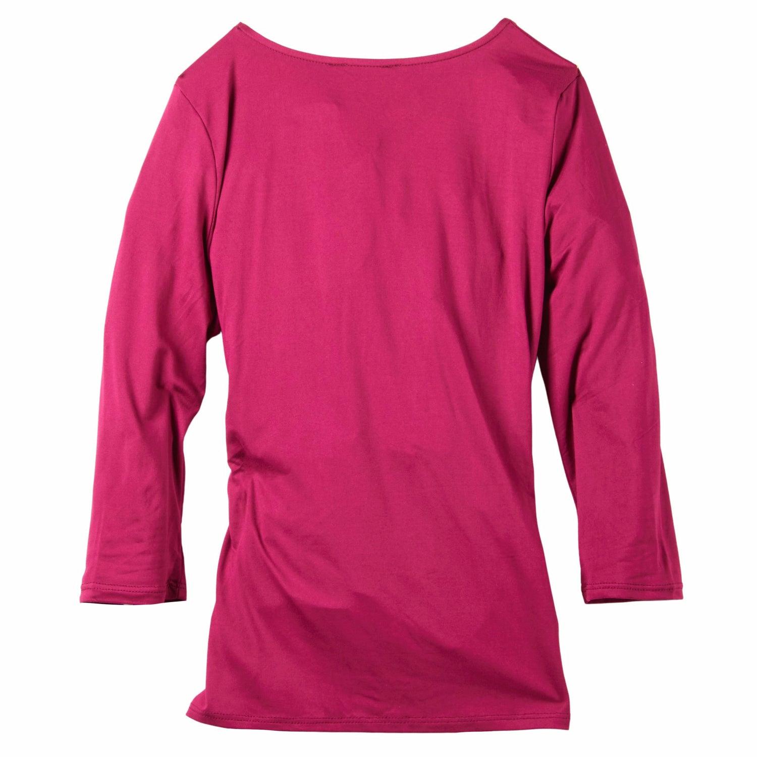 Inner Beauty Solid 3/4 Sleeve Surplice Front V-Neck Top Product Image