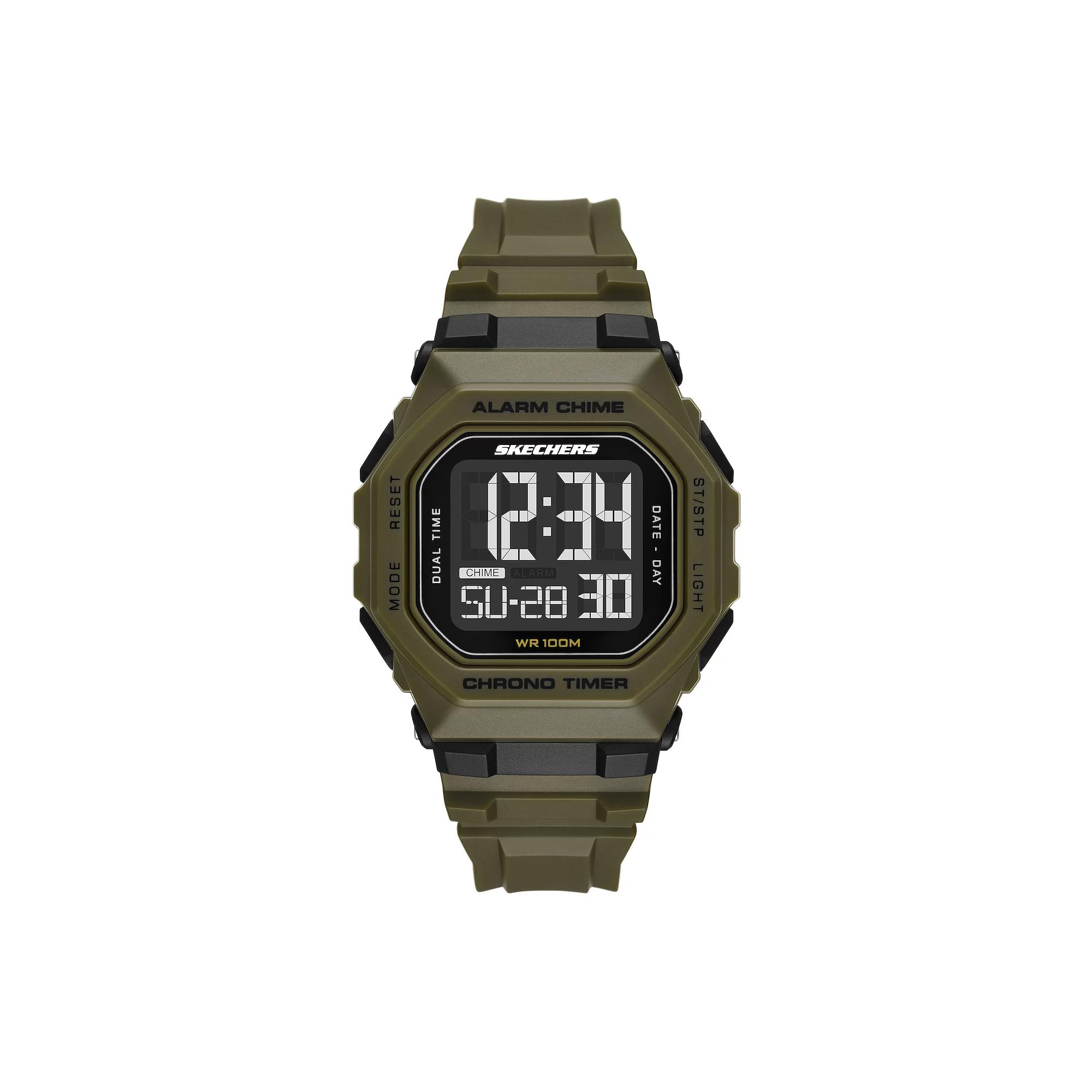 Skechers Whitfield Mens Chrono Timer Digital Watch Green Product Image