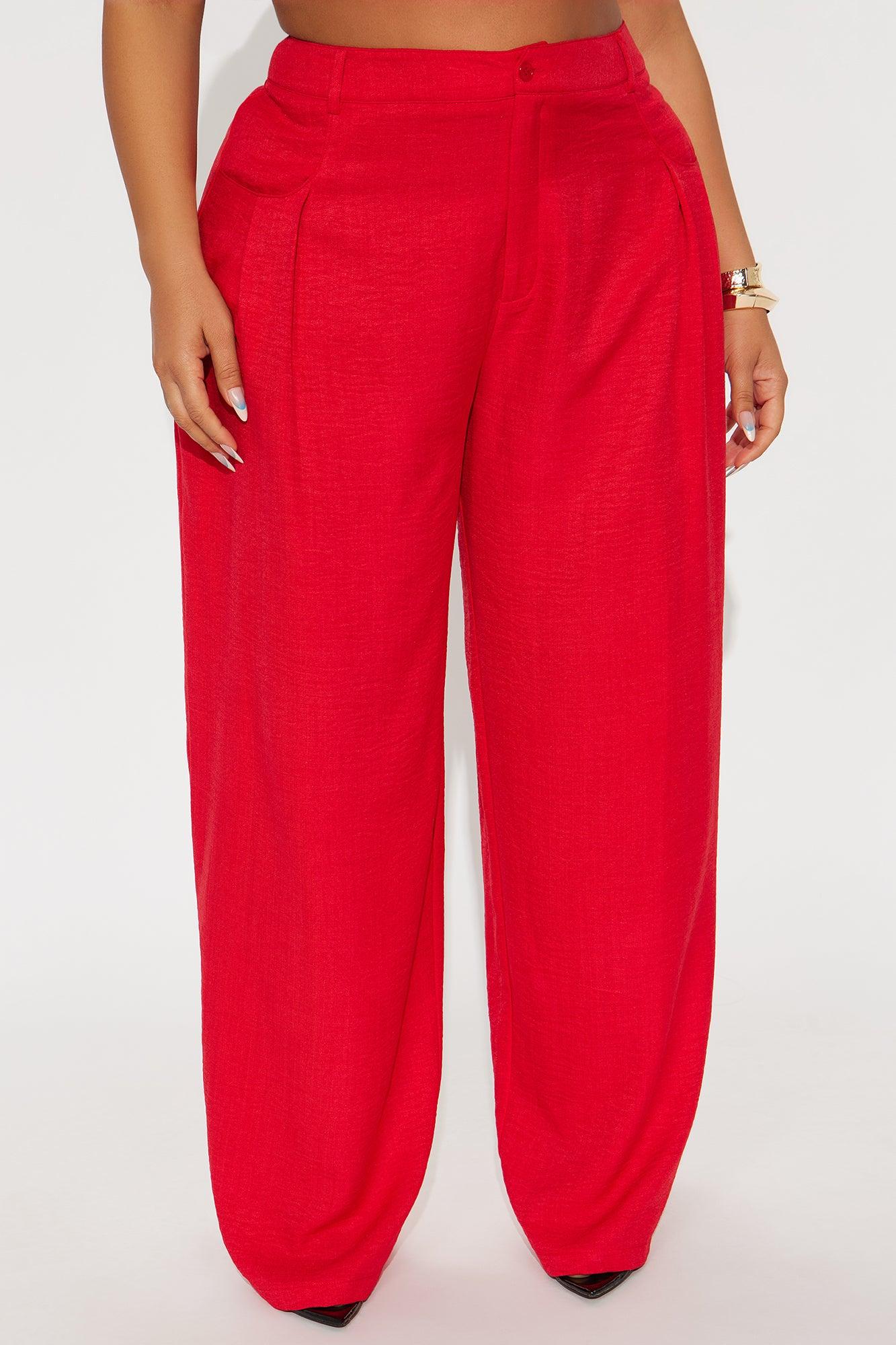 Matson Wide Leg Trouser - Red Product Image