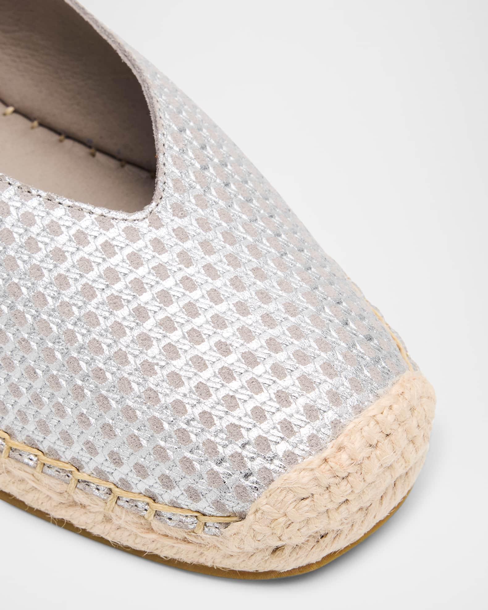 Petals Metallic Leather Wedge Espadrilles Product Image
