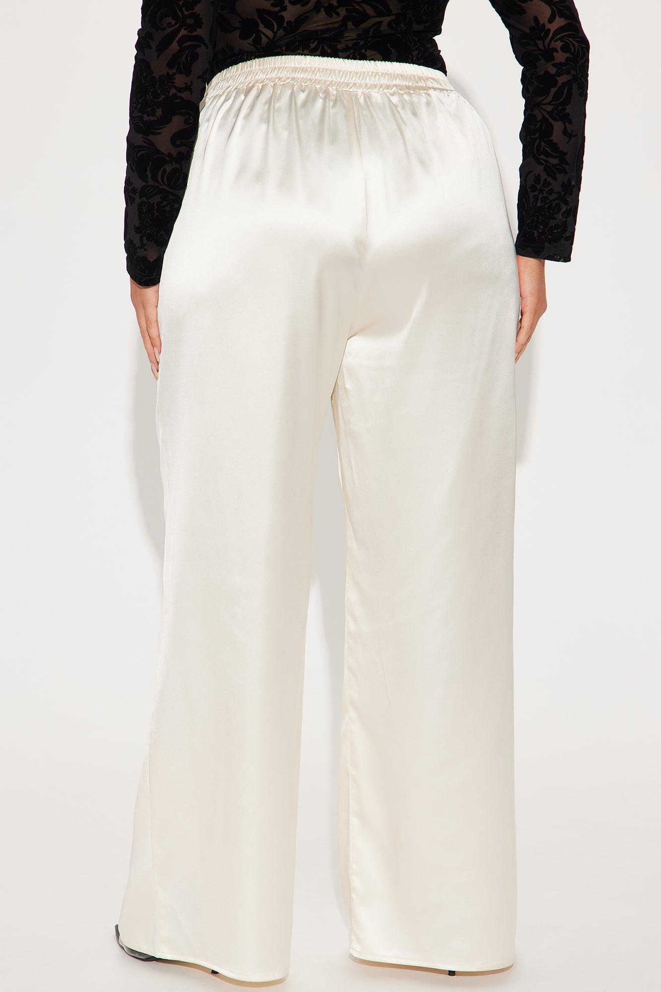 Elevate You Satin Pant - Cream Product Image
