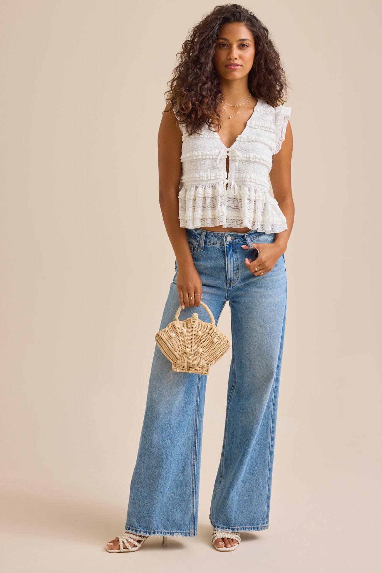 Madelin Ruffle Tie Front Top Product Image