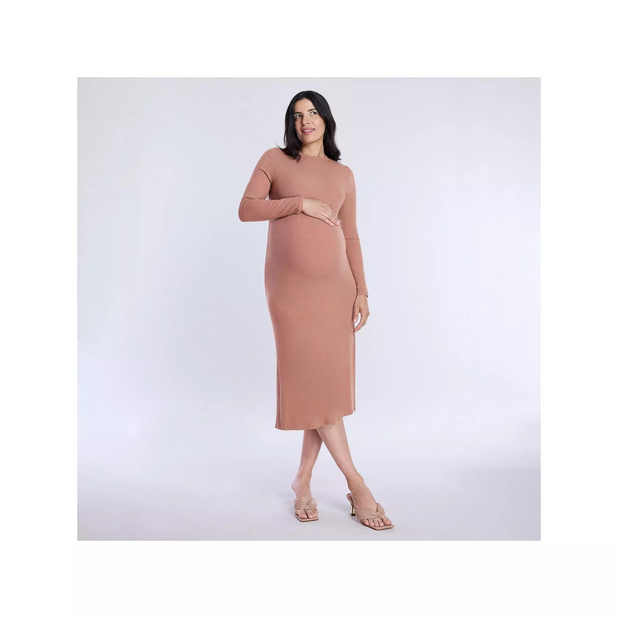 Maternity Motherhood® Rib Column Midi Dress, Women's,  Product Image