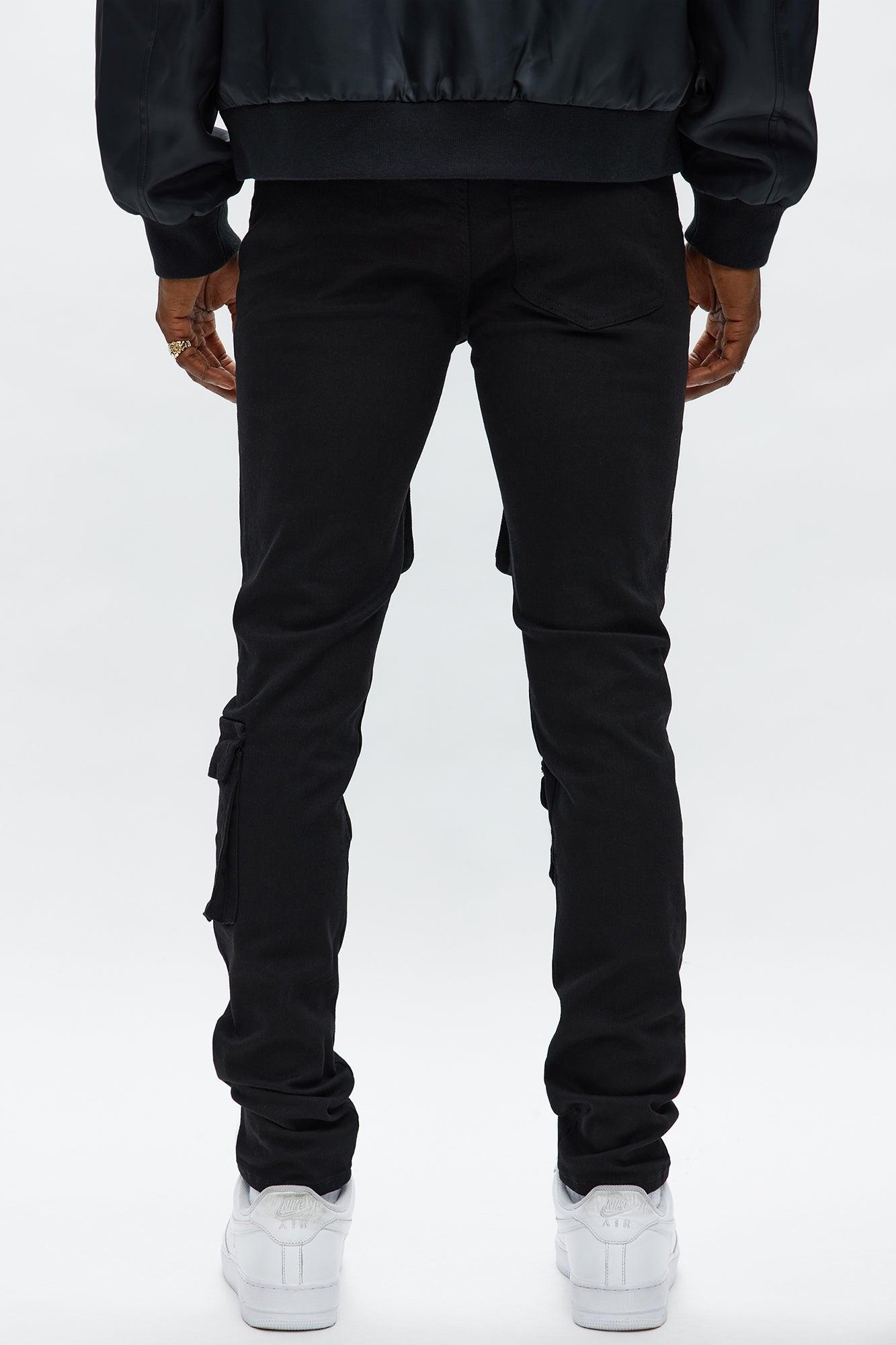 Skinny Pocket Me Cargo Pants - Black Male Product Image