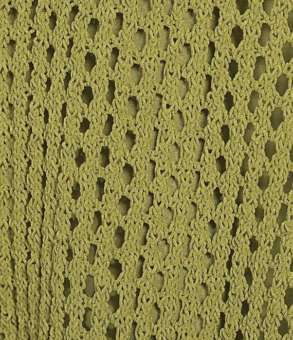 Slim Factor by Investments Morgan Boat Neck 3/4 Sleeve Lined Crochet Twofer Top Product Image