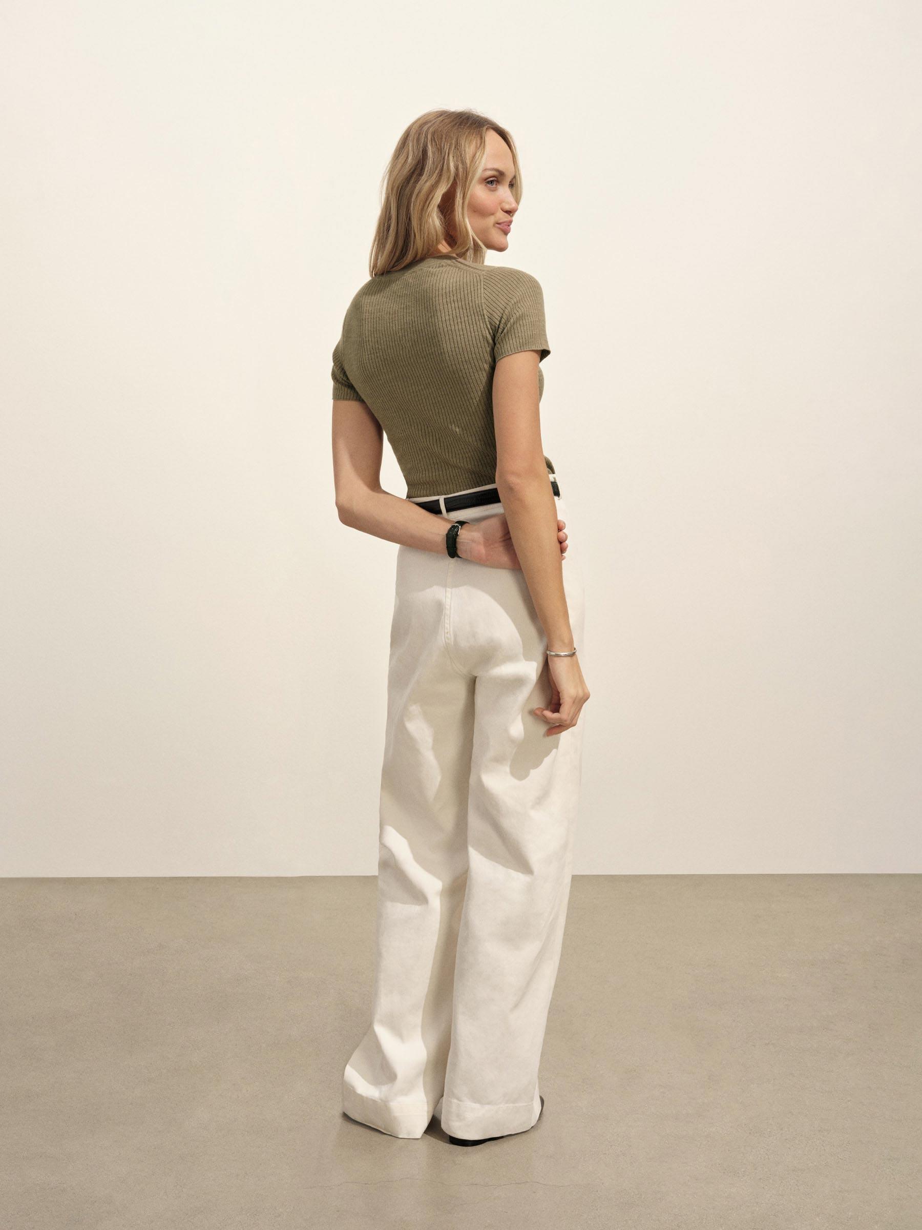 Willow Green Coastal Linen Rib Tee Product Image