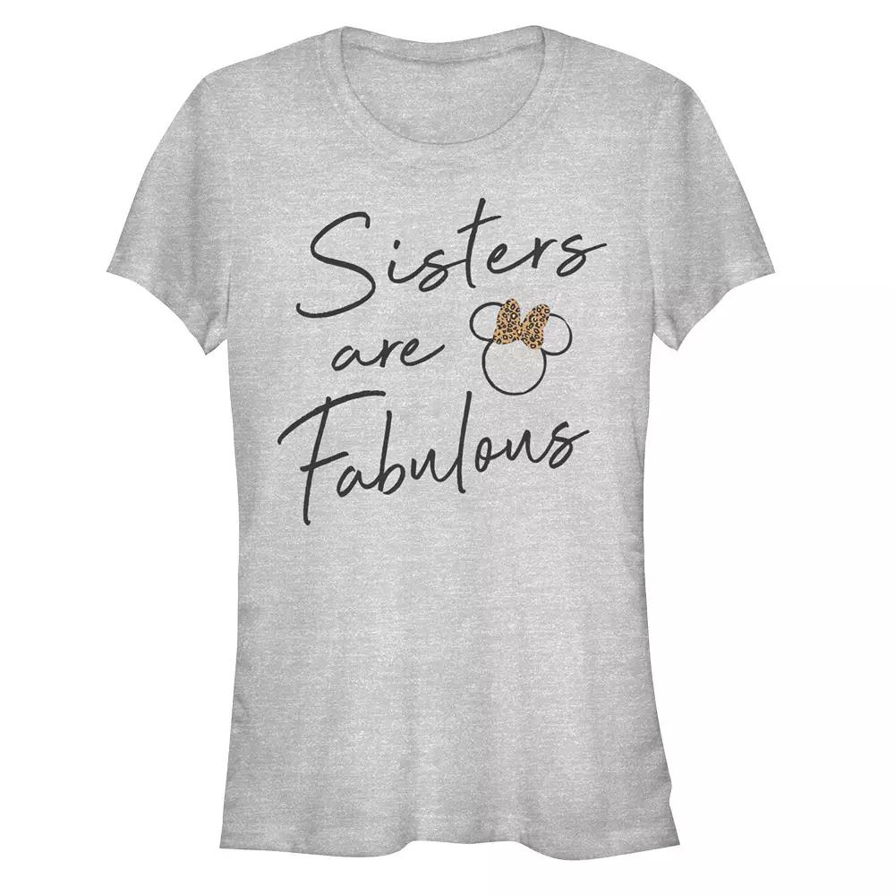 Disney Women's Minnie Sisters Are Fabulous Cheetah Print Bow Tee, Girl's,  Product Image