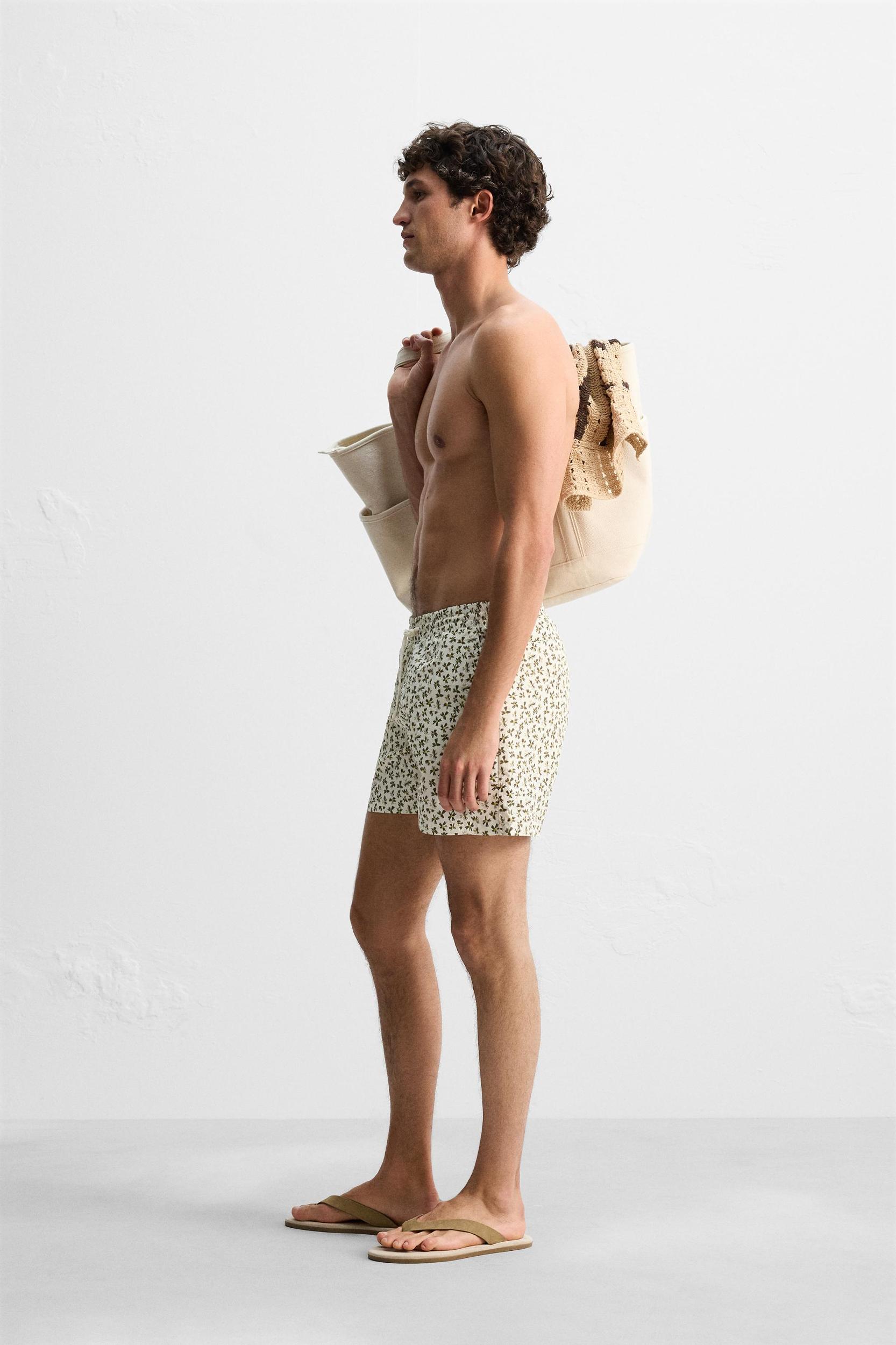 FLORAL PRINT MID-LENGTH SWIMSUIT Product Image