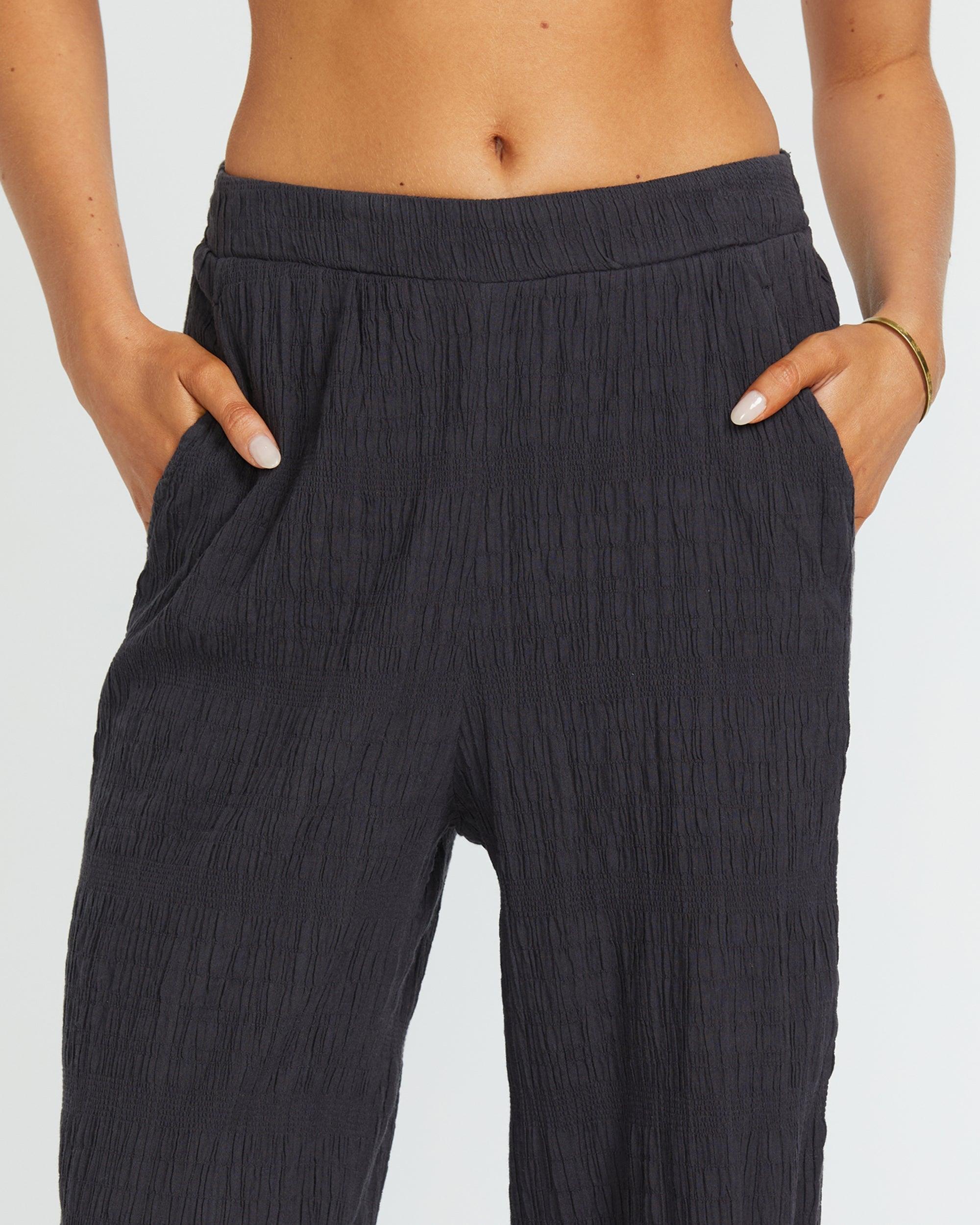 Sandy Shore Elastic Waist Pants - Black Sands Female Product Image