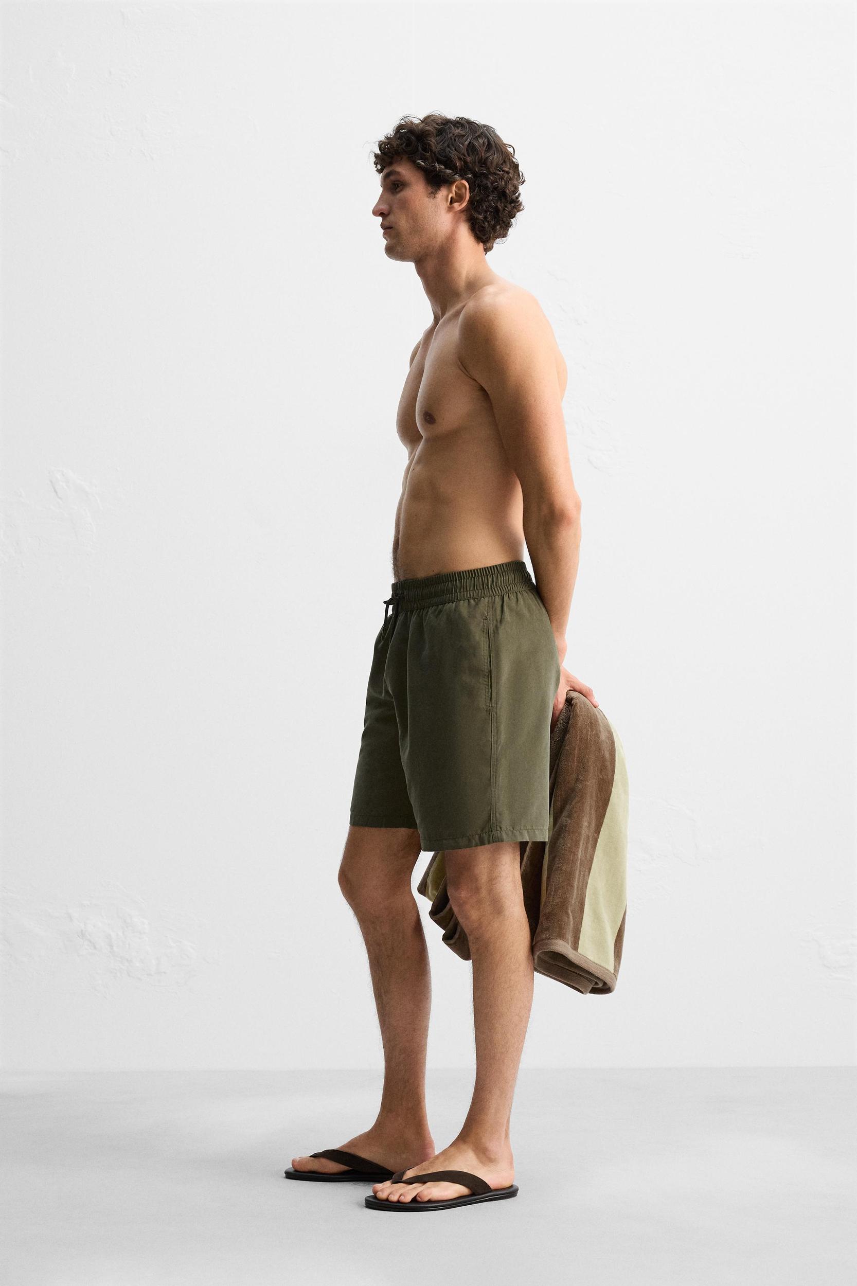BASIC LONG SWIM TRUNKS Product Image