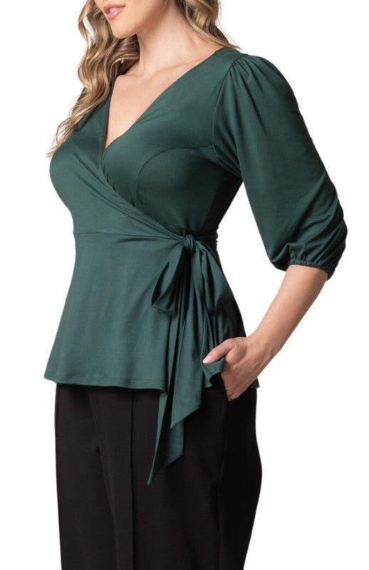 Nina 3/4 Sleeve Wrap Top - Plus Product Image
