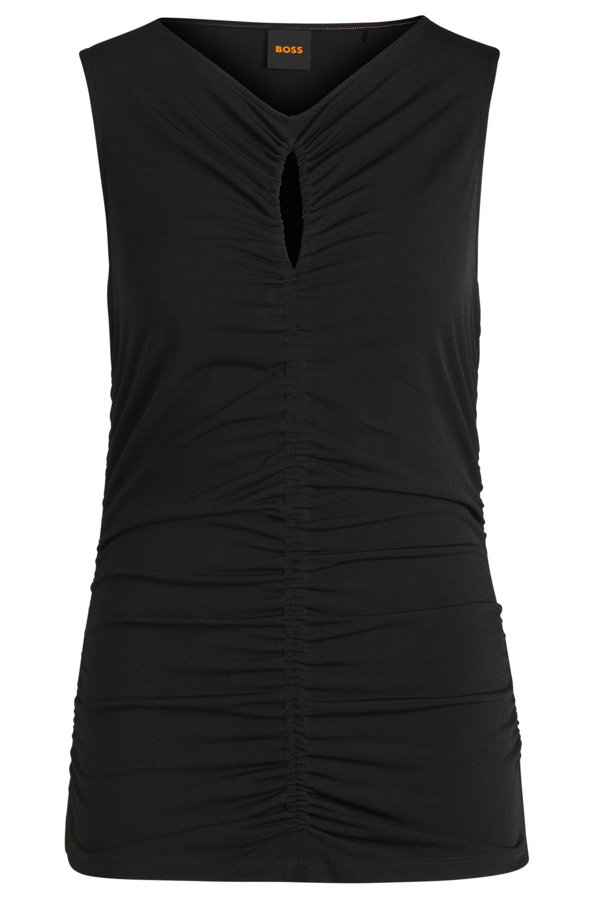 Jersey top with gathering and cut-out detail Product Image