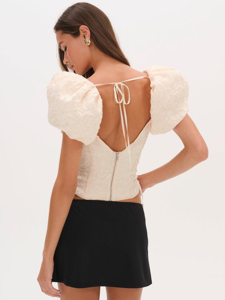 Frosted Organza Top — Cream Product Image