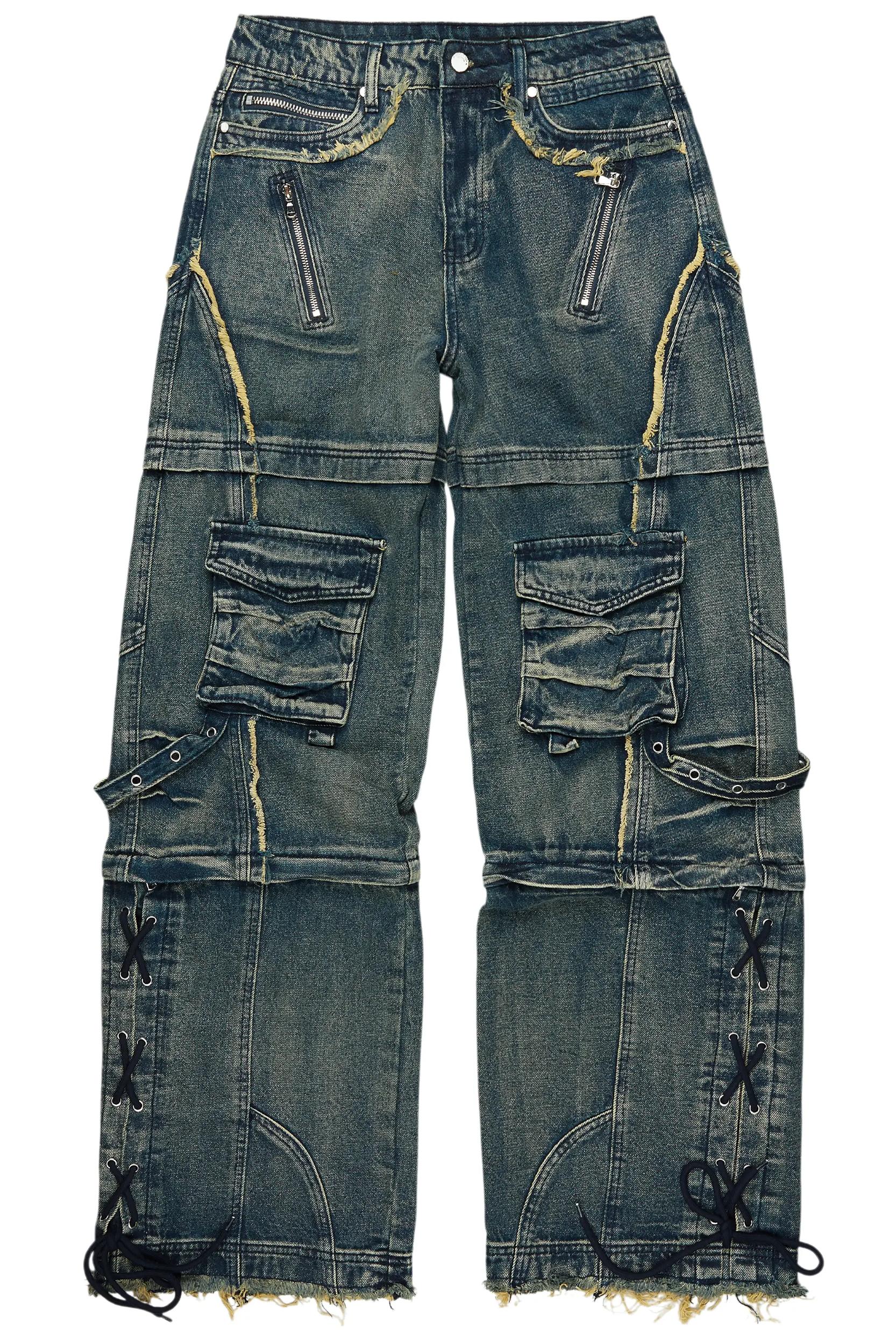 Three Maxi Blue Baggy Fit Jean Male Product Image