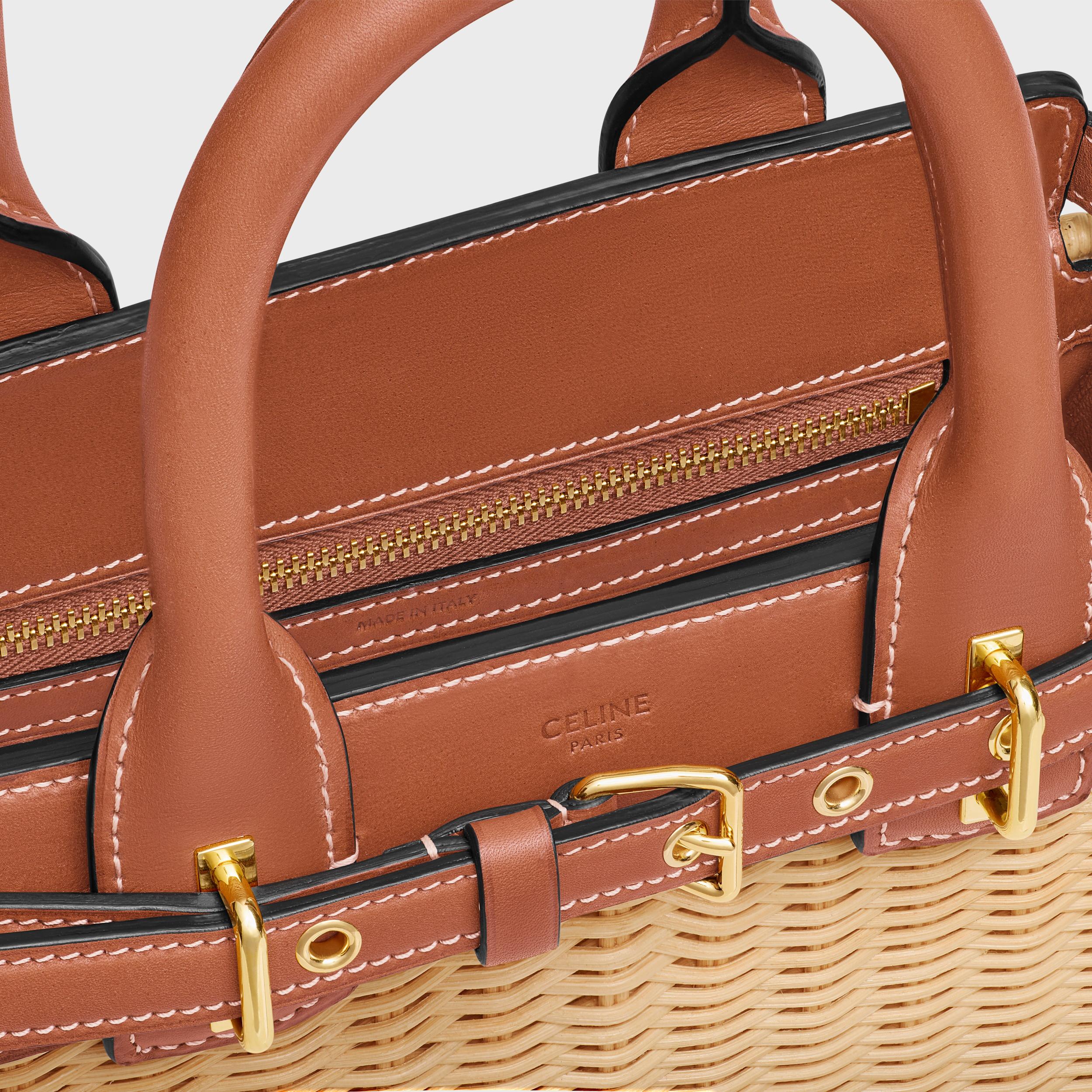 TEEN CELINE CONTI BAG IN WICKER AND NATURAL CALFSKIN Product Image