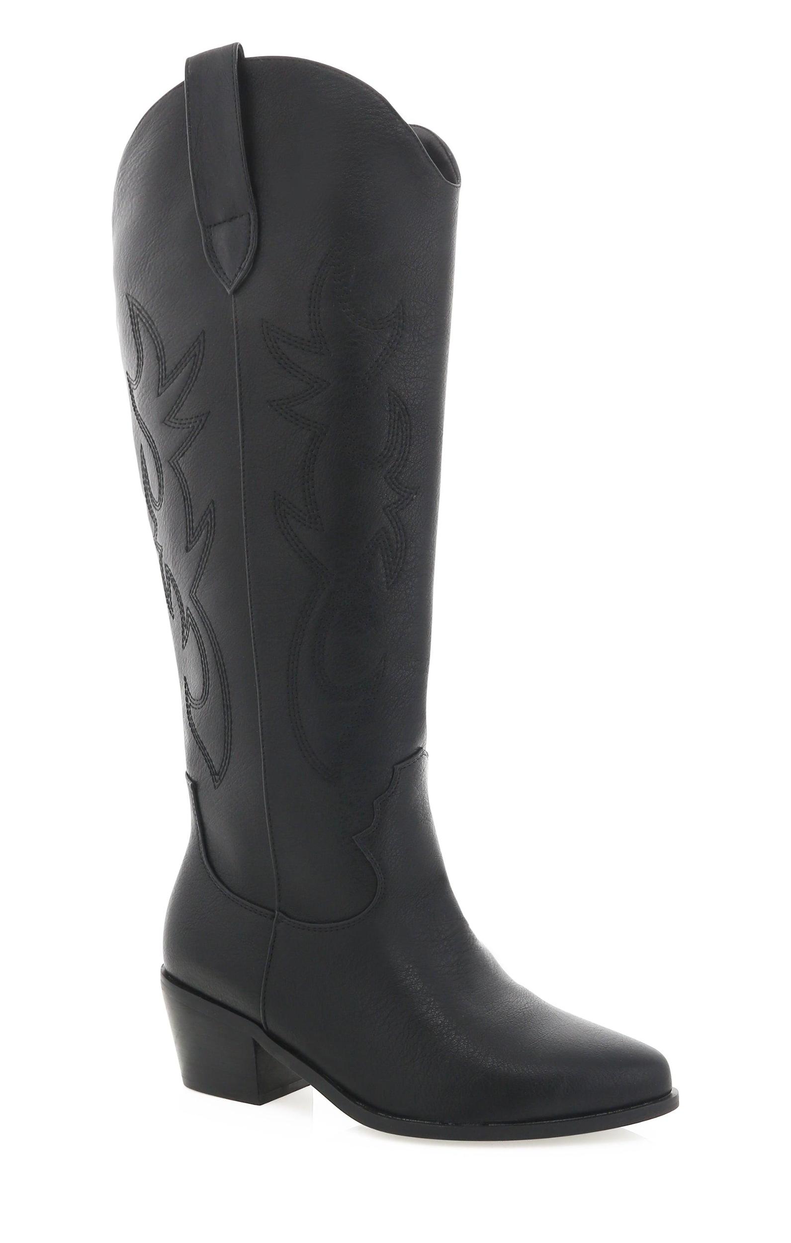 Billini Urson Extra Wide Calf Cowboy Boot ~ Black Product Image