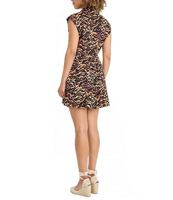 The Good Journey Point Collar Extended Shoulder Printed Cotton Voile Shirt Dress Product Image