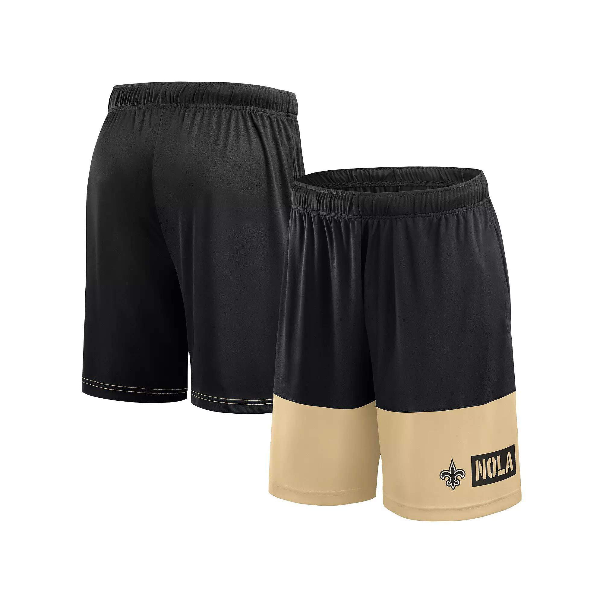 Men's Fanatics Black/Gold New Orleans Saints Big & Tall Best of the Best Performance Shorts,  Product Image