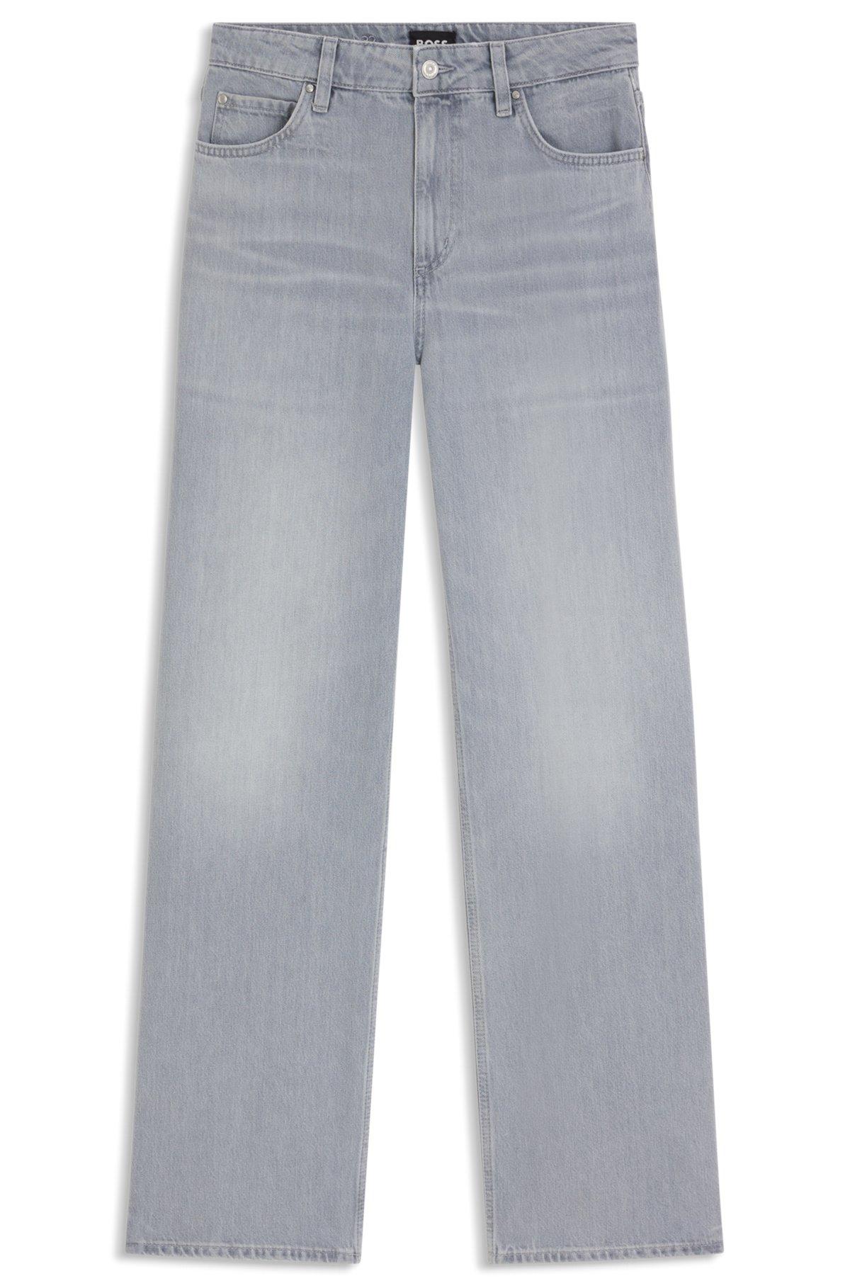 BOSS - Relaxed-fit jeans in grey-blue denim - Dark Grey Product Image