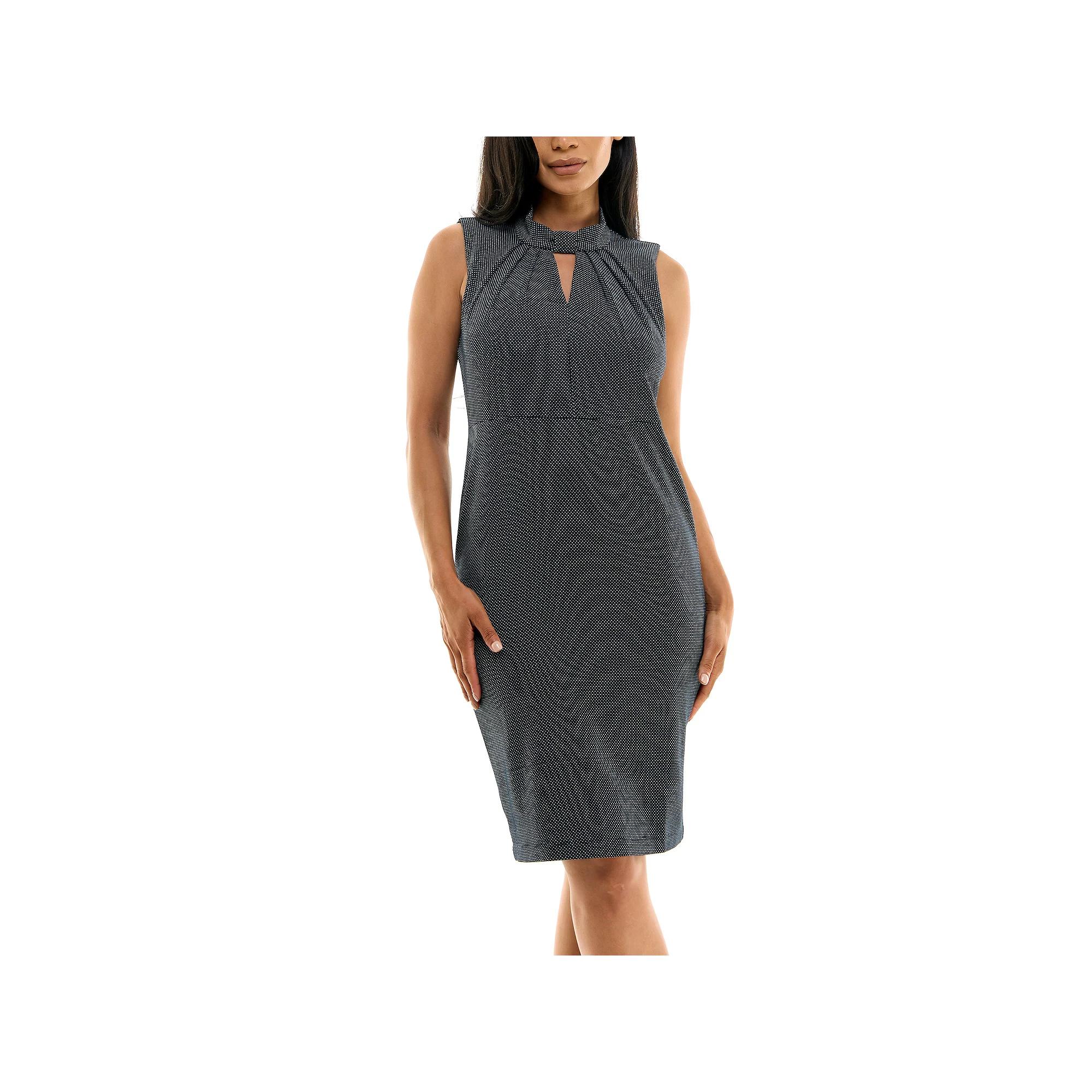 Women's Nina Leonard Keyhole Sheath Dress, Size: Medium, Blue Product Image