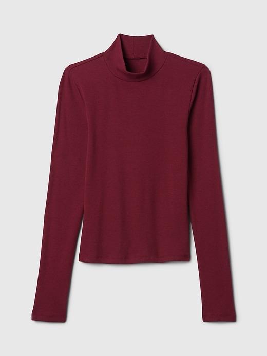 Modern Rib Cropped Mockneck Shirt Product Image