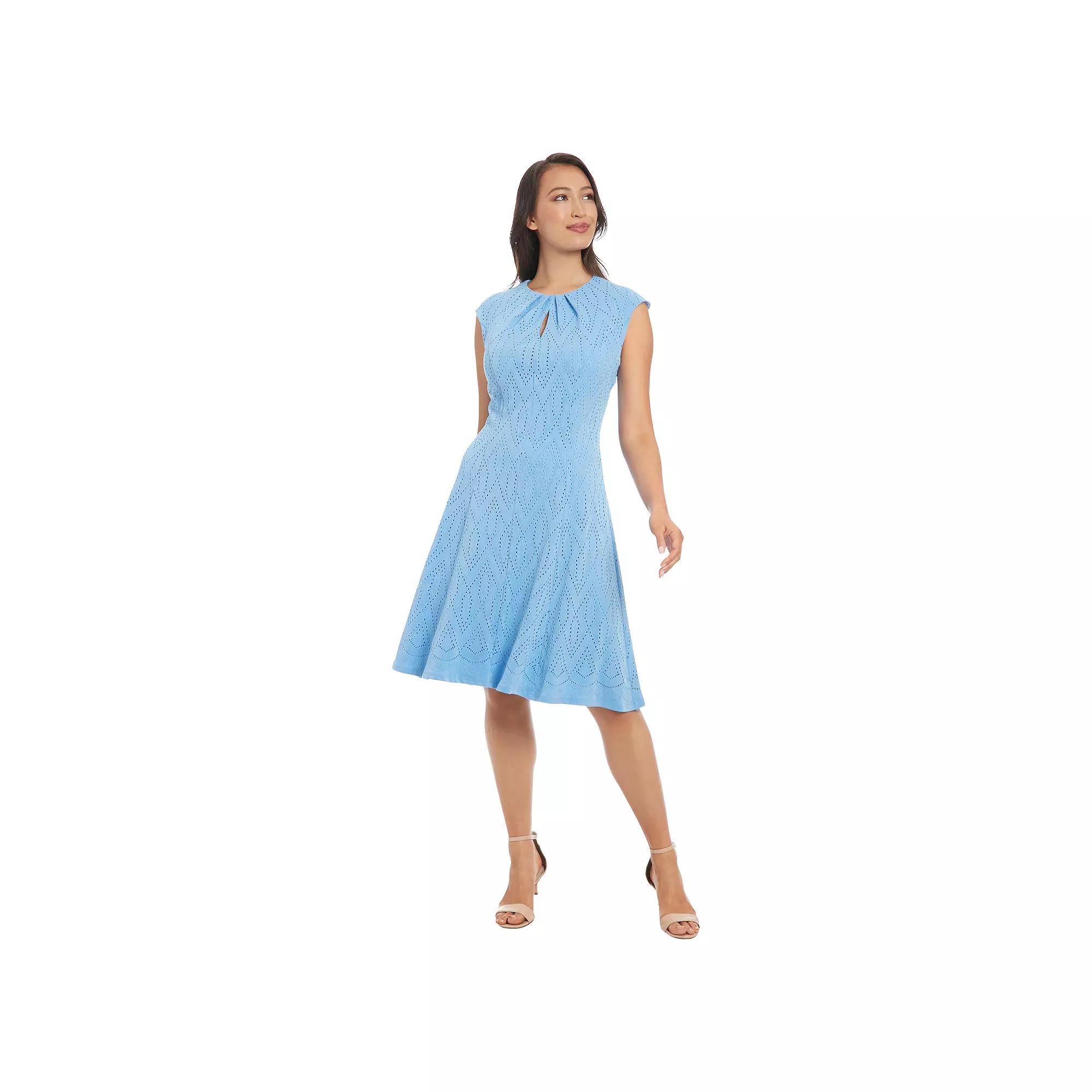 Petite London Times Keyhole Eyelet Fit & Flare Dress, Women's,  Product Image