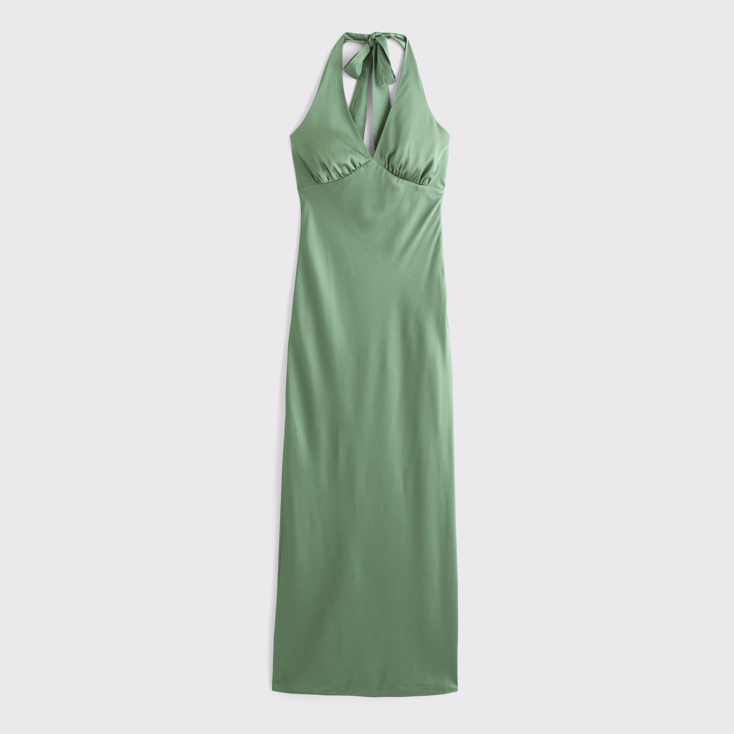 The A&F Julia Slip Halter Maxi Dress Product Image