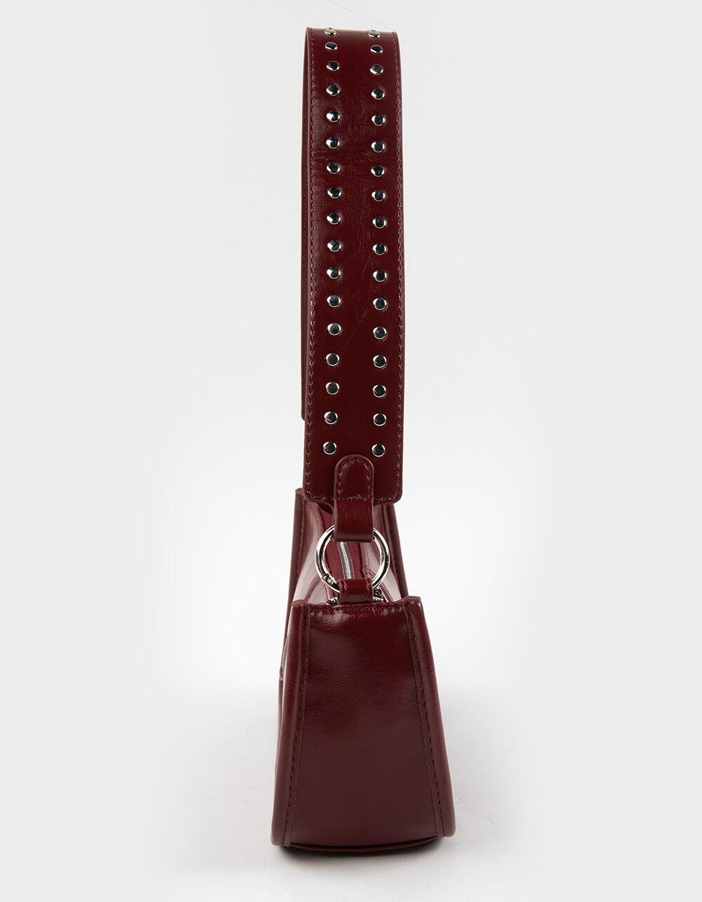 Tatum Studded Shoulder Bag - BURGUNDY Product Image