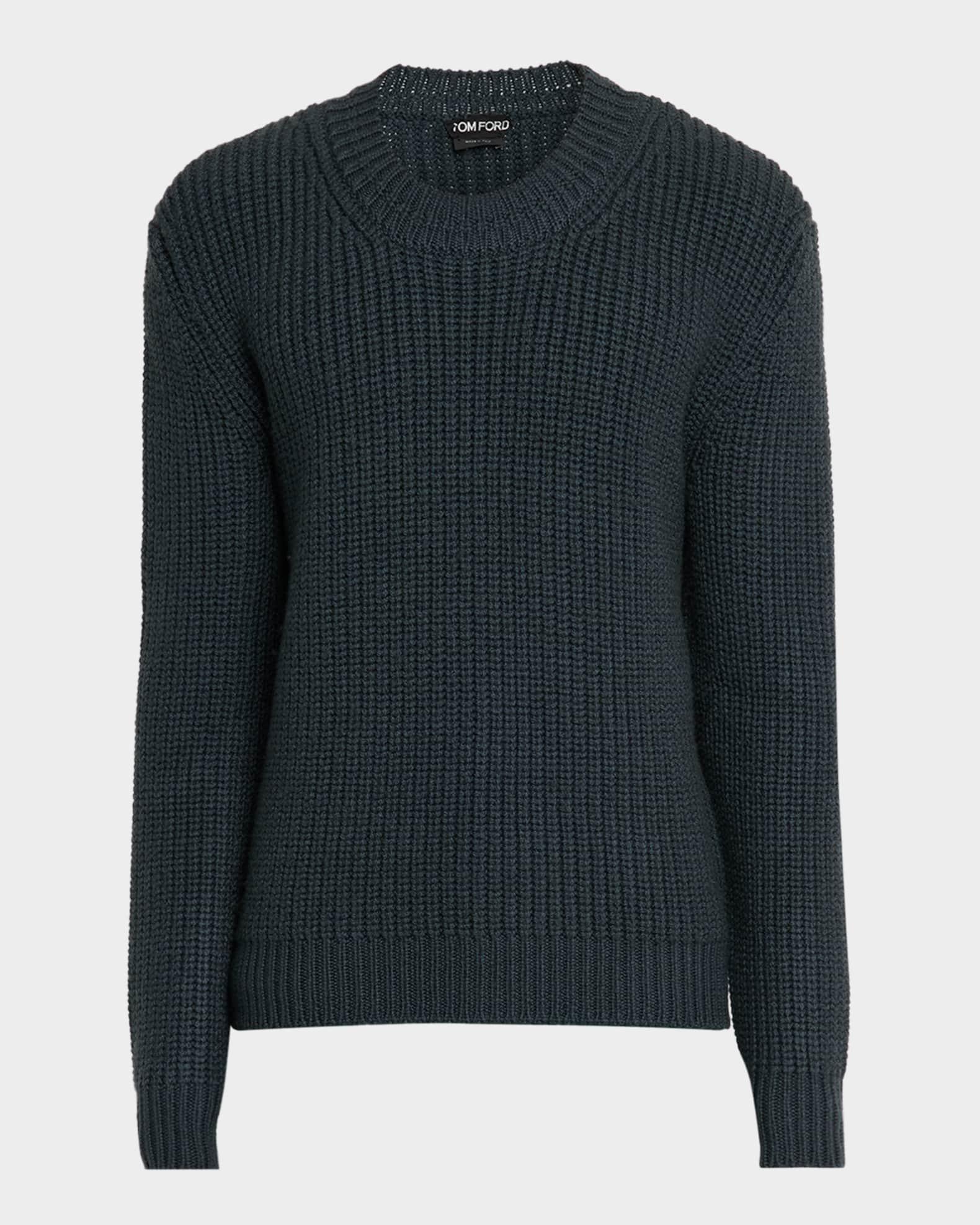 Men's Cashmere and Wool Half-Stitch Crewneck Sweater Product Image