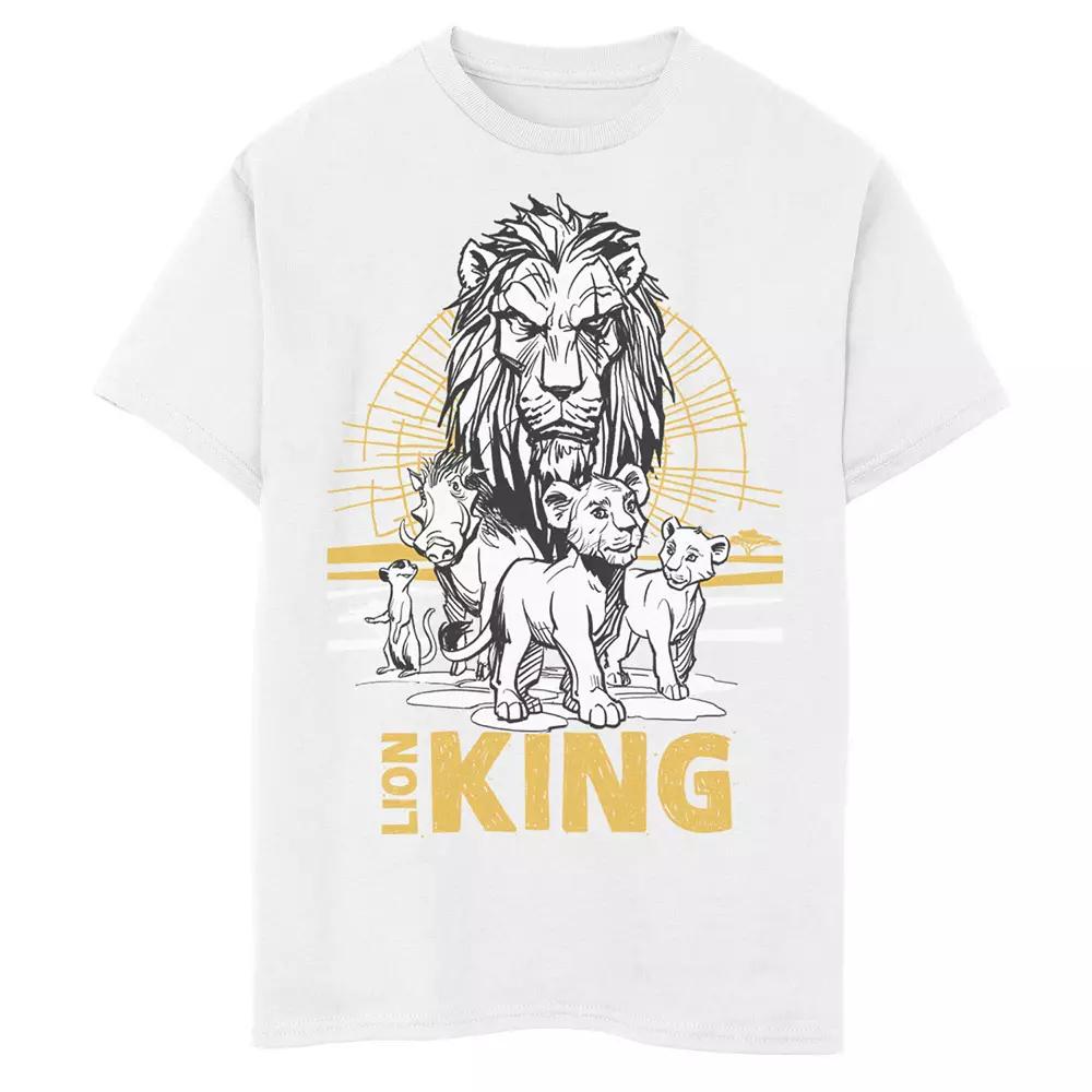 Disney's The Lion King Boys 6-20 Live Action Group Shot Sketch Poster Graphic Tee, Boy's,  Product Image