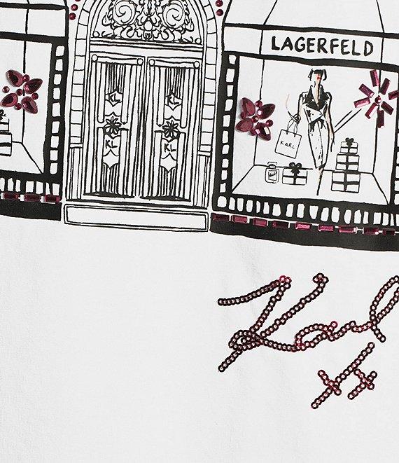 KARL LAGERFELD PARIS Love From Paris Crew Neck Short Sleeve Tee Product Image