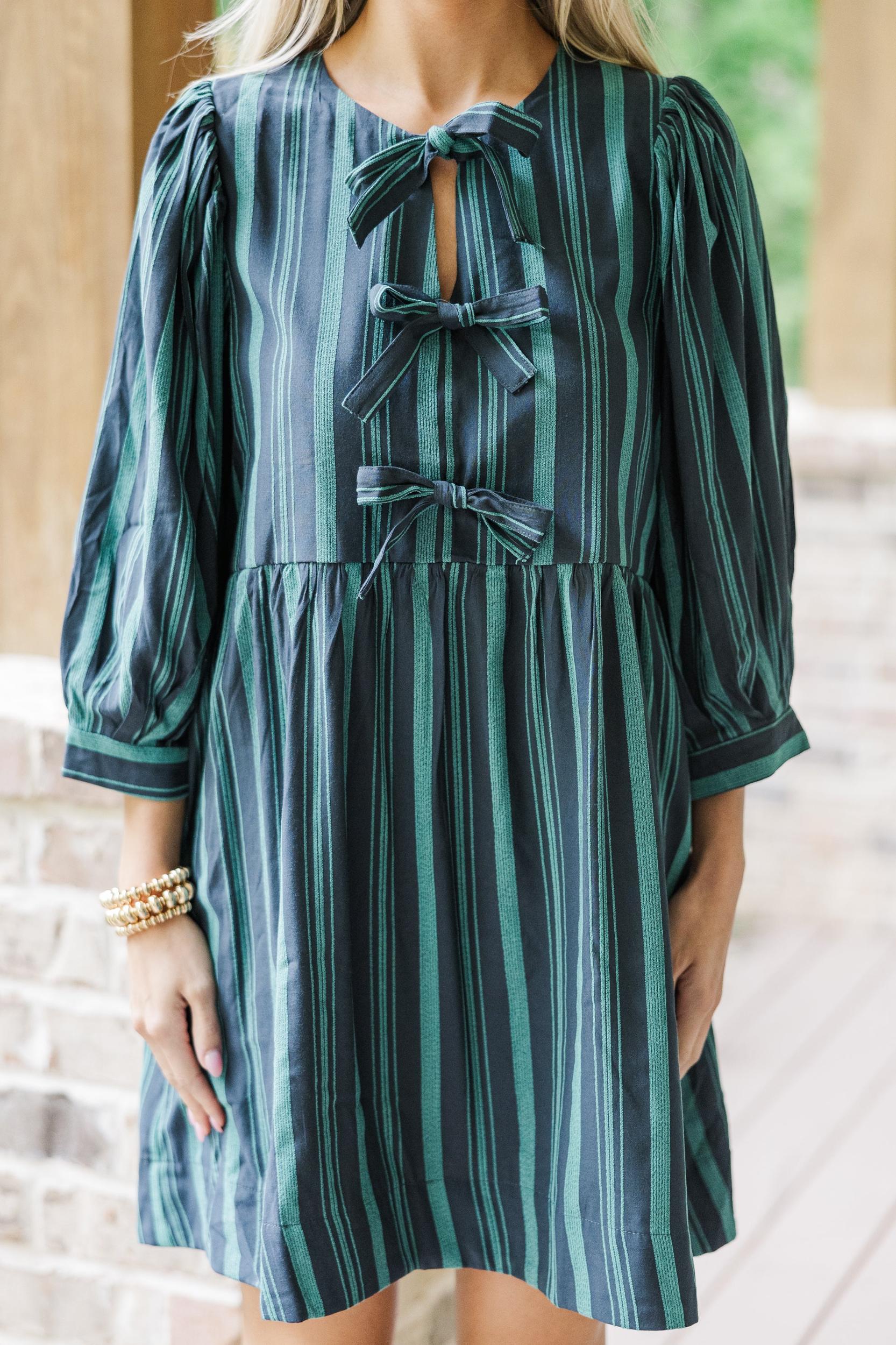 Face Your Truth Green Bow Detailed Dress Female Product Image