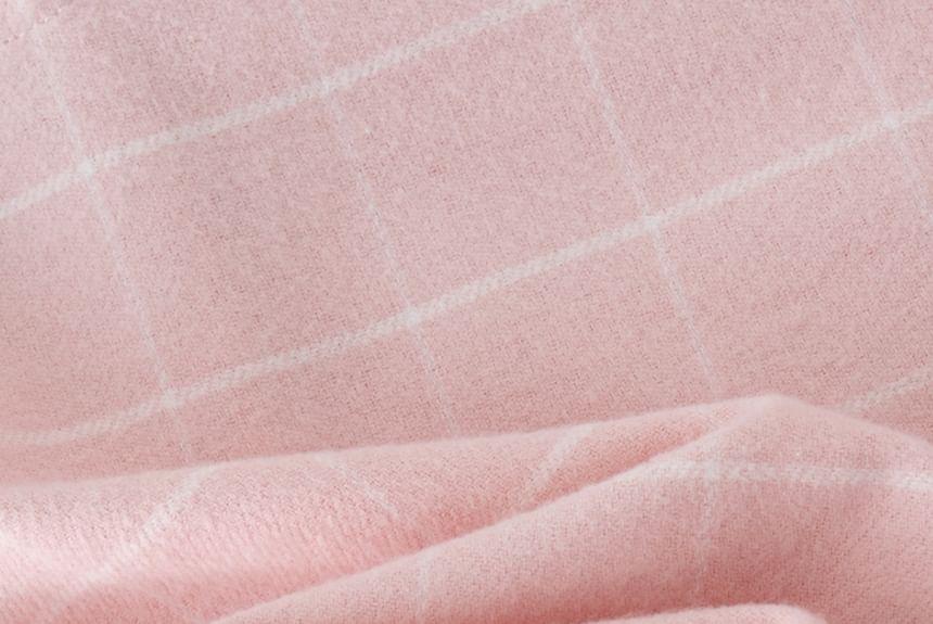 Couple Matching Pajama Set: Long-Sleeve Plaid Top + Pants Product Image