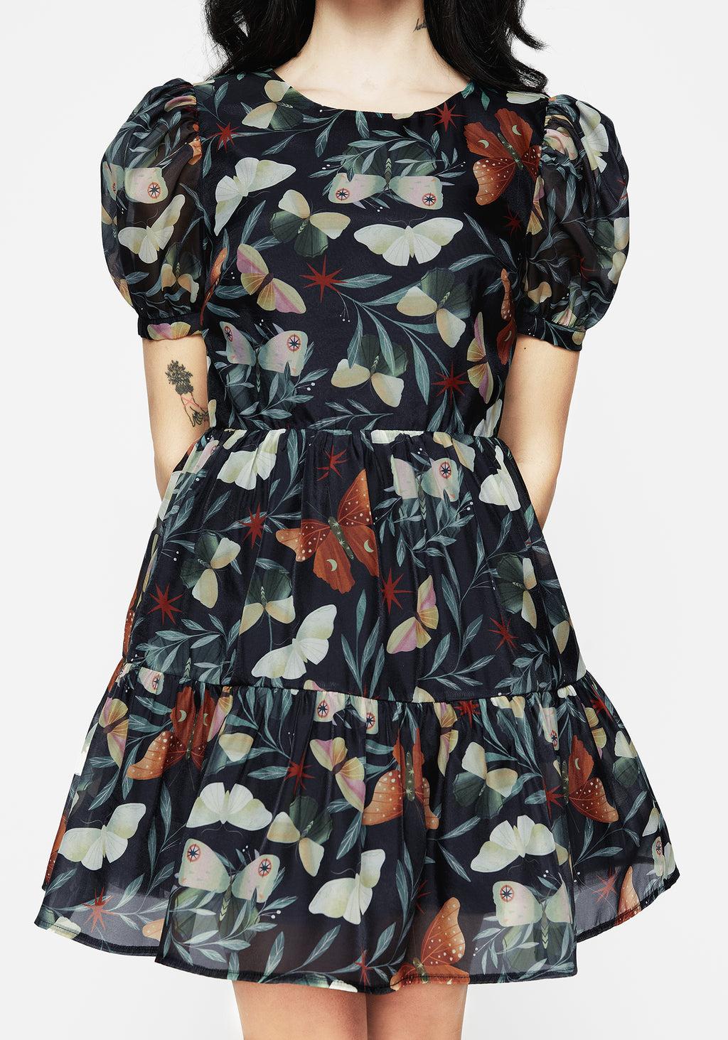 Mariposa Puff Sleeve Organza Mini Dress Product Image