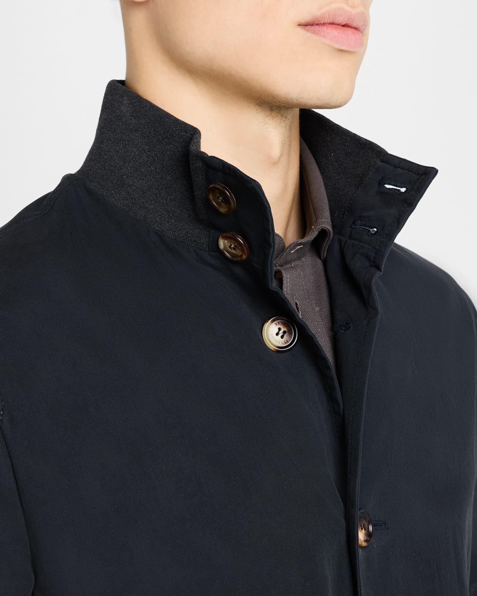 Men's Gabardine Button-Front Bomber Jacket Product Image