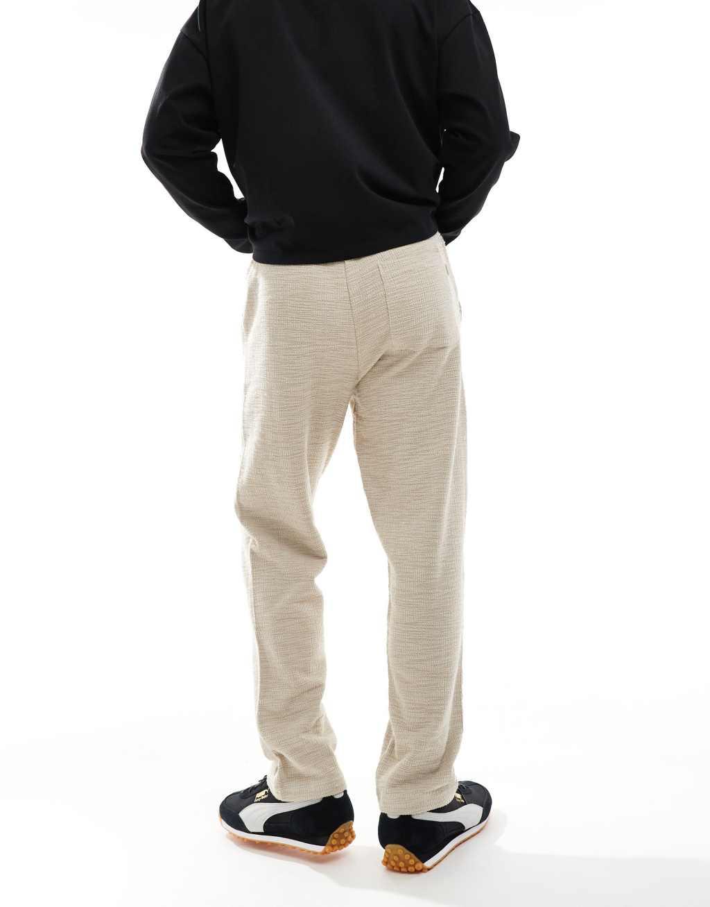 ONLY & SONS textured pants in washed ecru Product Image
