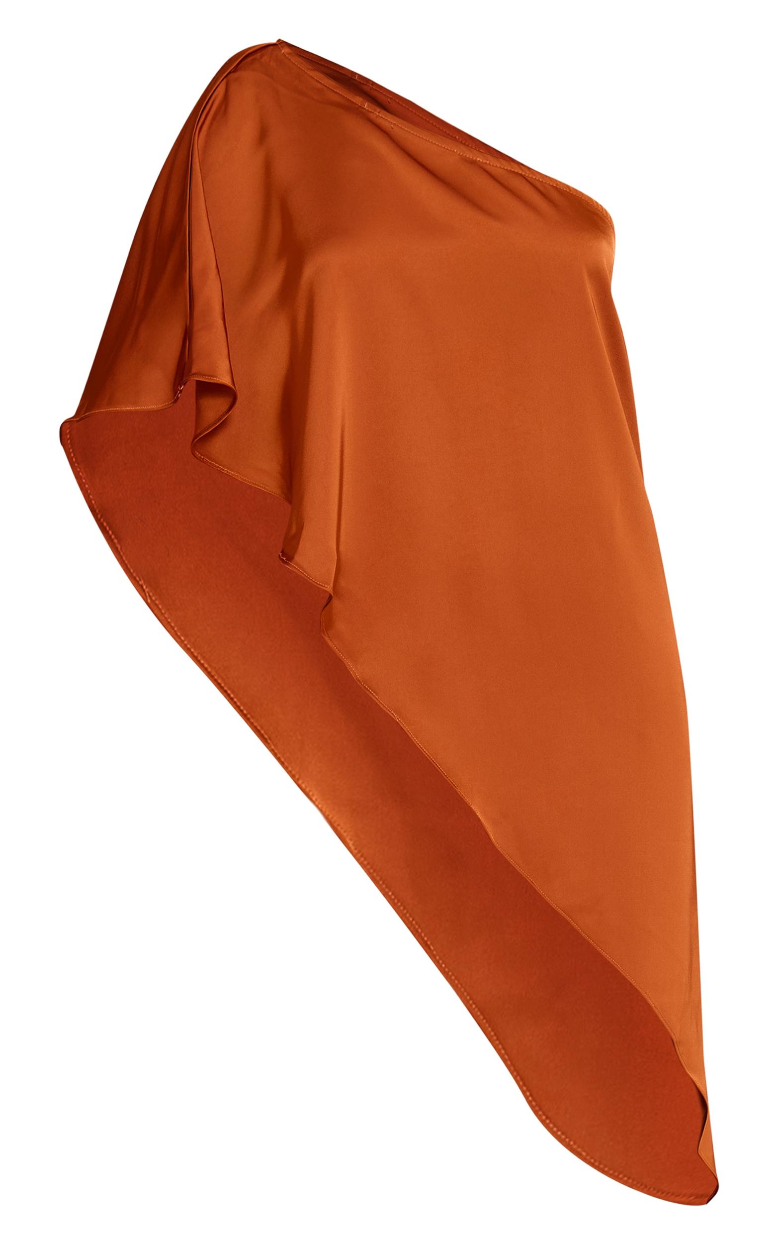 Burnt Orange Satin Floaty Long Top Product Image