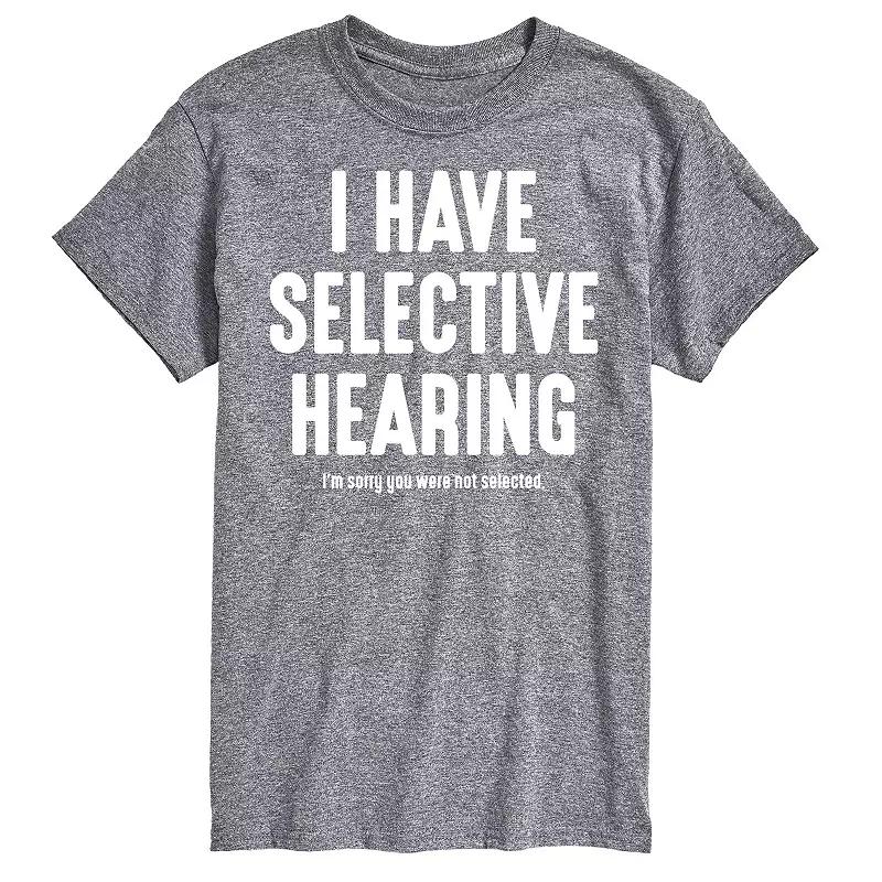 Big & Tall Selective Hearing Graphic Tee, Men's,  Product Image