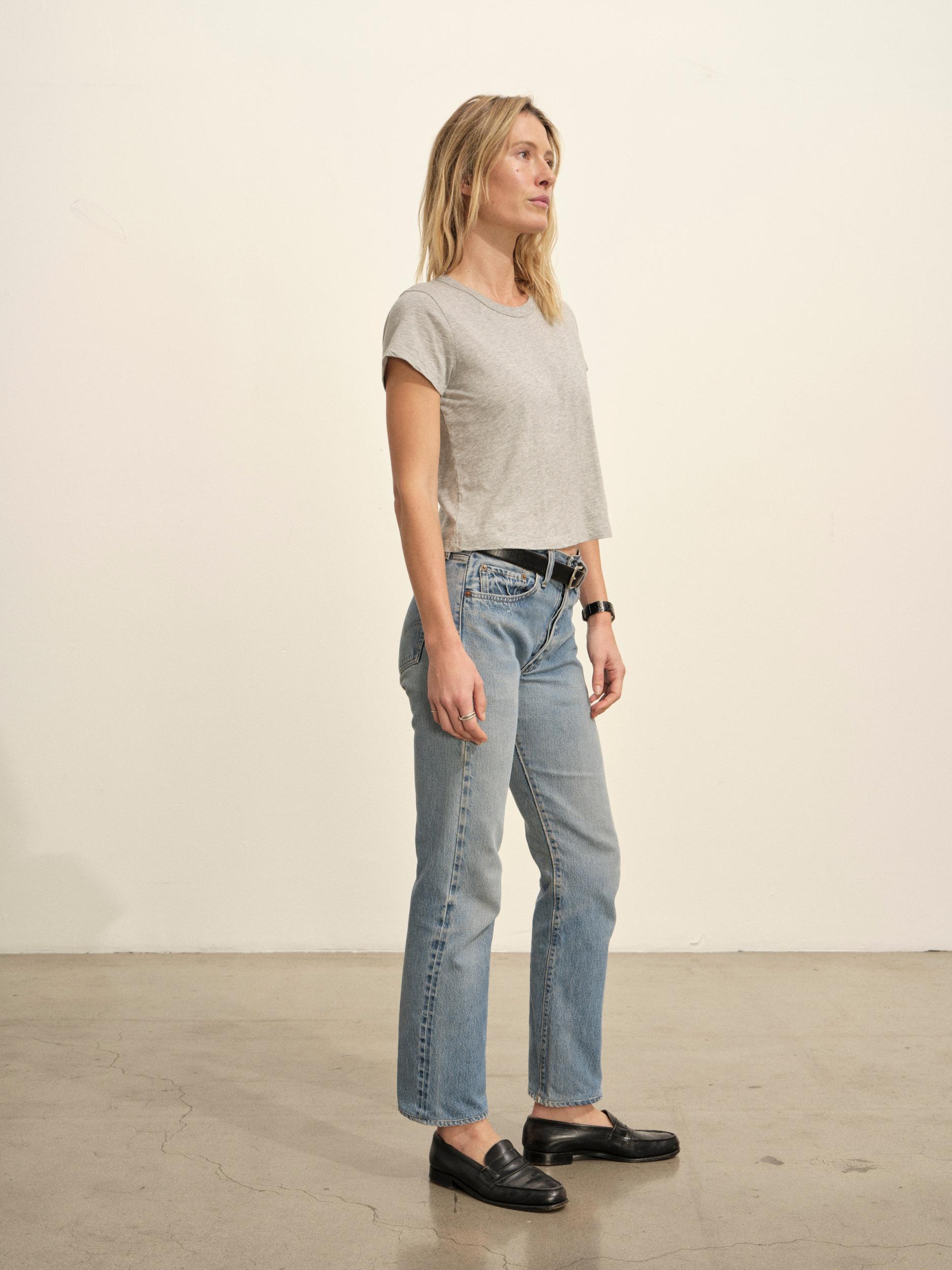 Graphite Pima Boxy Crew Product Image