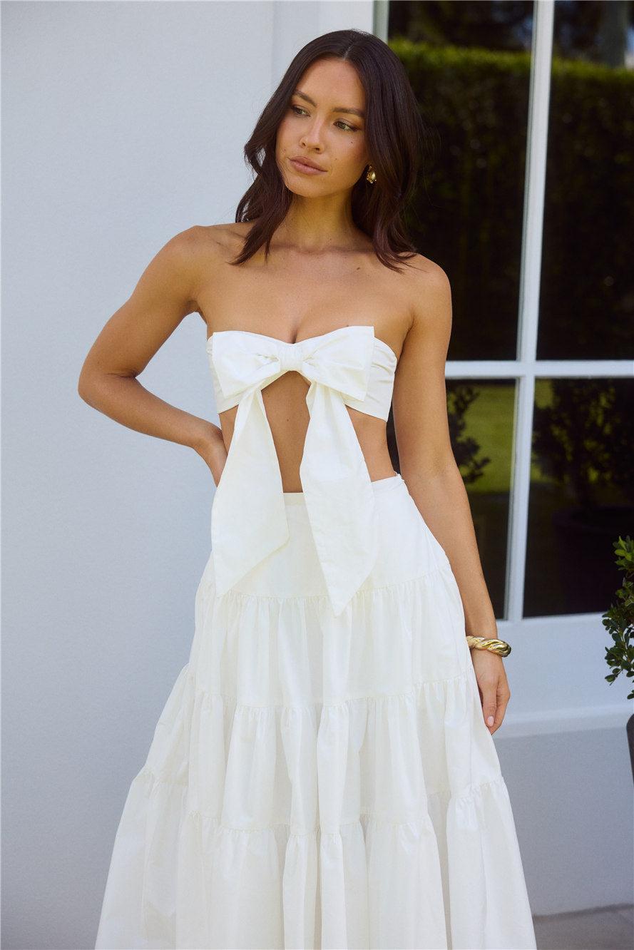 Seize The Moment Strapless Crop Top White Product Image